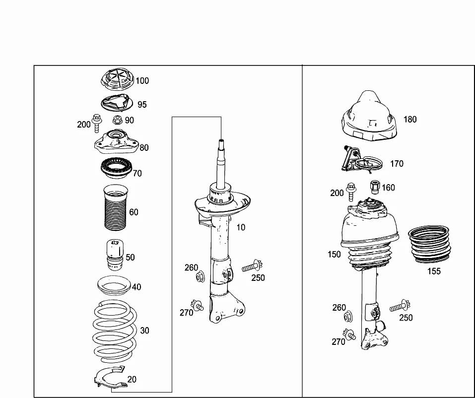 218.393 — 32 SPRINGS, SUSPENSION AND HYDRAULIC SYSTEM › 054 SPRING STRUT AND SPRING STRUT MOUNTING FRONT