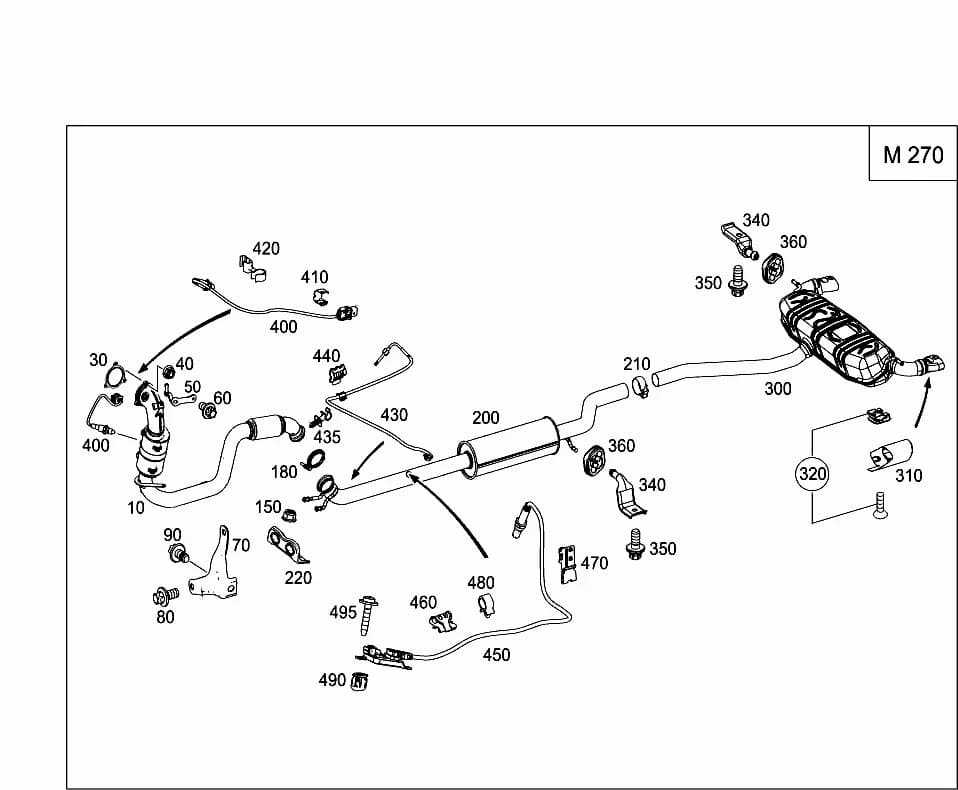NOX SENSORL=815MM920Replaced by A  0009056304 — 246.246 — 49 EXHAUST SYSTEM › 180 EXHAUST SYSTEM USED ON FOUR-CYLINDER GASOLINE VEHICLES