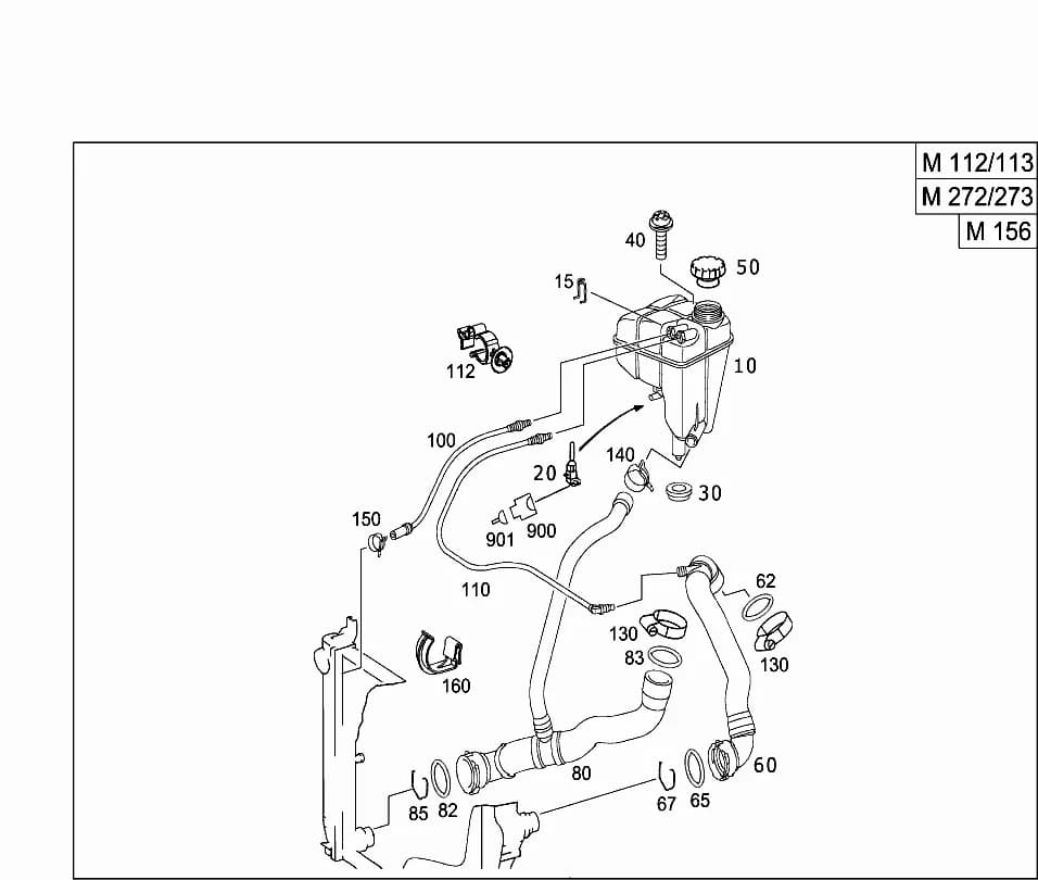 230.467 — 50 RADIATOR › 165 EXPANSION TANK,MOUNTING AND HOSES