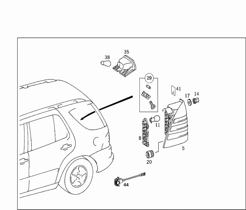 820: As of ident. no.: 820: A 289560820: X 754620820: EXCEPT CODE 801820: ALSO INSTALLED IN VEHICLE TO A 289559, X 754619 WITH CODE 802 — 163.175 — 82 ELECTRICAL SYSTEM › 240 REAR LAMPS, ADDITIONAL STOP LIGHT, AND LICENSE PLATE LAMP