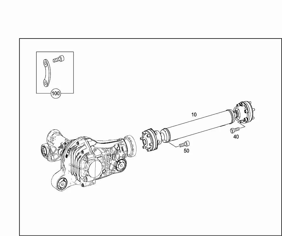 PROPELLER SHAFT FRTTRANSFER CASE TO FRONT AXLE GEARReplaced by A  1664102301 — 166.003 — 41 PROPELLER SHAFT › 140 FRONT AXLE GEAR PROPELLER SHAFT