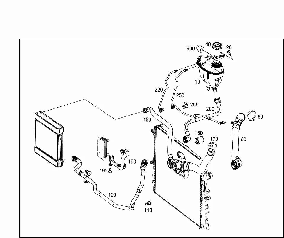 222.185 — 50 RADIATOR › 165 EXPANSION TANK,MOUNTING AND HOSES