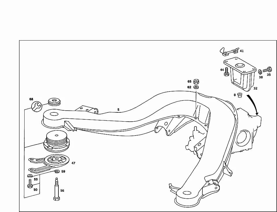 REPAIR KITReplaced by A  1263500175 — 126.044 — 35 REAR AXLE › 045 REAR SUBFRAME