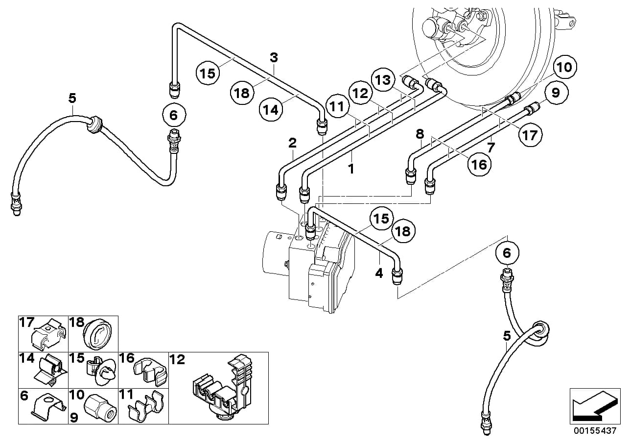 ECE — 34 Brakes › 34_1574 Brake pipe, front