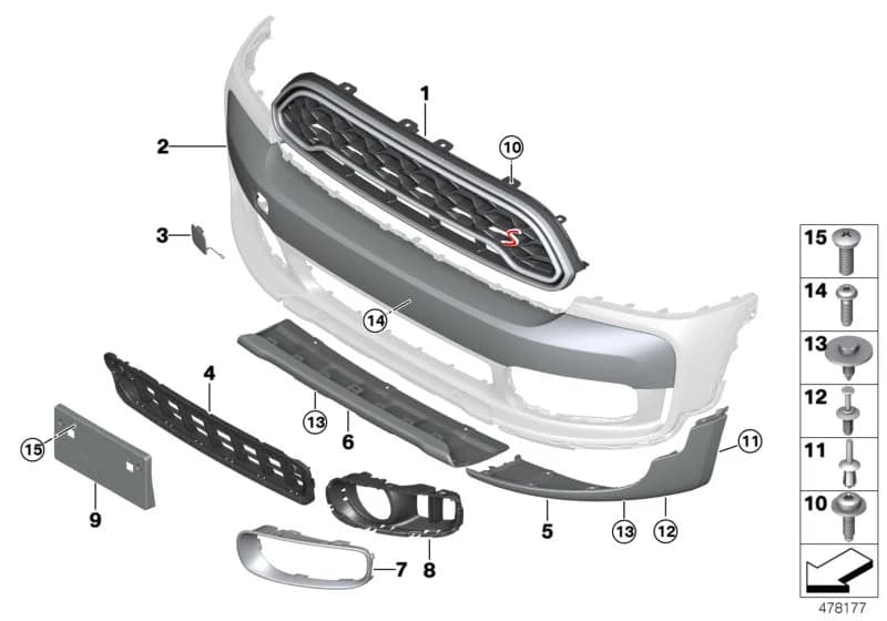 Bumper trim ALL4 — ECE — 51 Vehicle trim › 51_4332 Trim panel for trim elements front ALL4