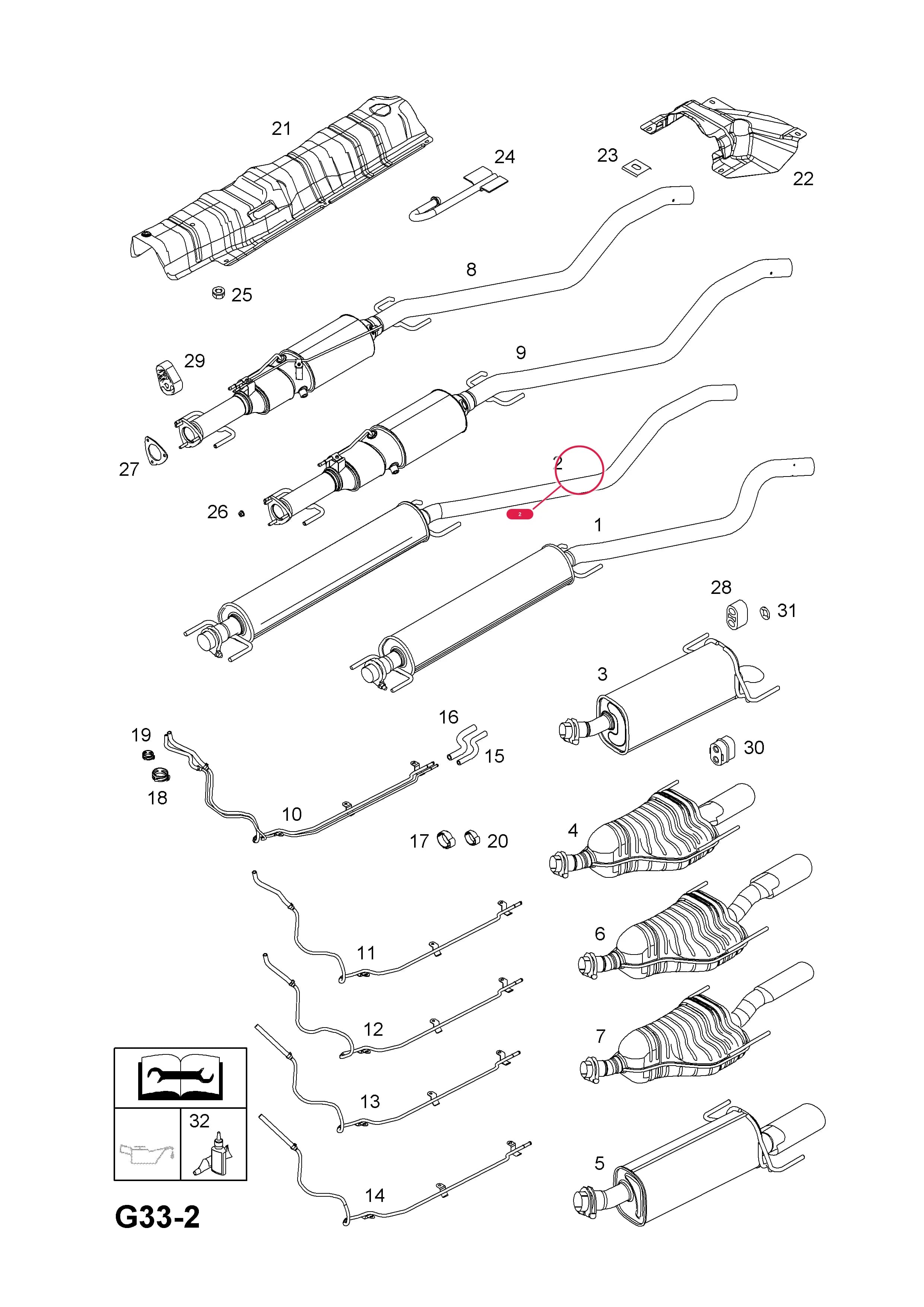 SILENCER,ASSY.,FRONT,AND CENTRE PIPE (IDENT JE) (NOT USED WITH EXHAUST SYSTEM PARTICLE FILTER) — Opel  ASTRA-H ( 2004 - ) — G FUEL AND EXHAUST › 99.EXHAUST PIPE,SILENCER AND CATALYTIC CONVERTER