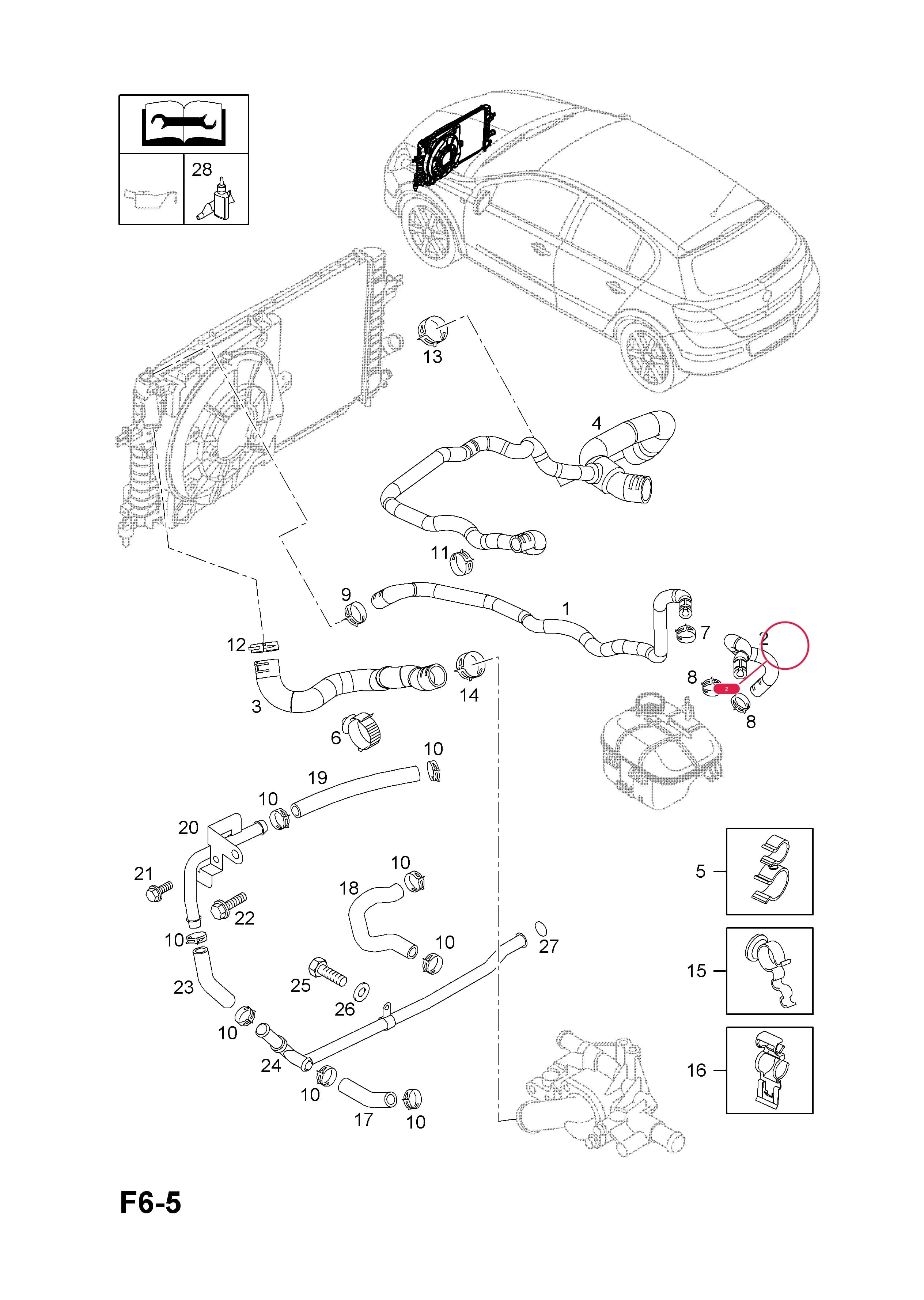 HOSE,DEGASSING (IDENT WX1) — Opel  ASTRA-H ( 2004 - ) — F COOLING › 22.HOSES AND PIPES (CONTD.)