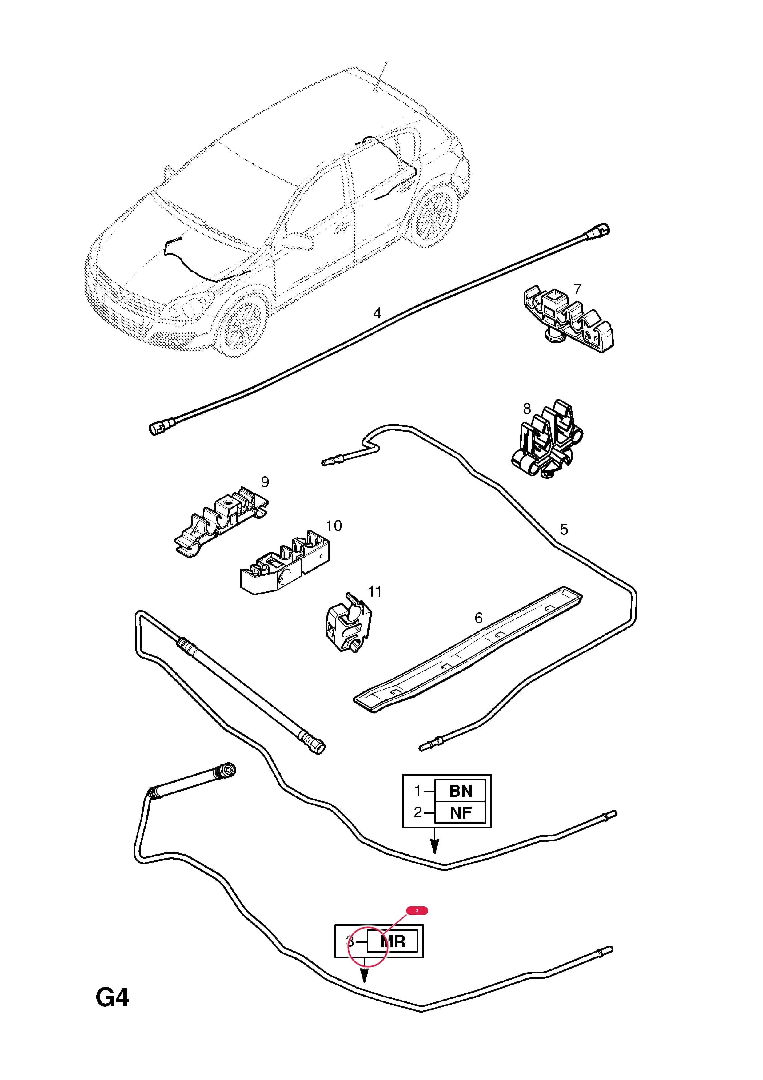 PIPE,ASSY.,FUEL FEED,FRONT,RHD (IDENT MR) — Opel  ASTRA-H ( 2004 - ) — G FUEL AND EXHAUST › 206.FUEL PIPES AND FITTINGS (CONTD.)