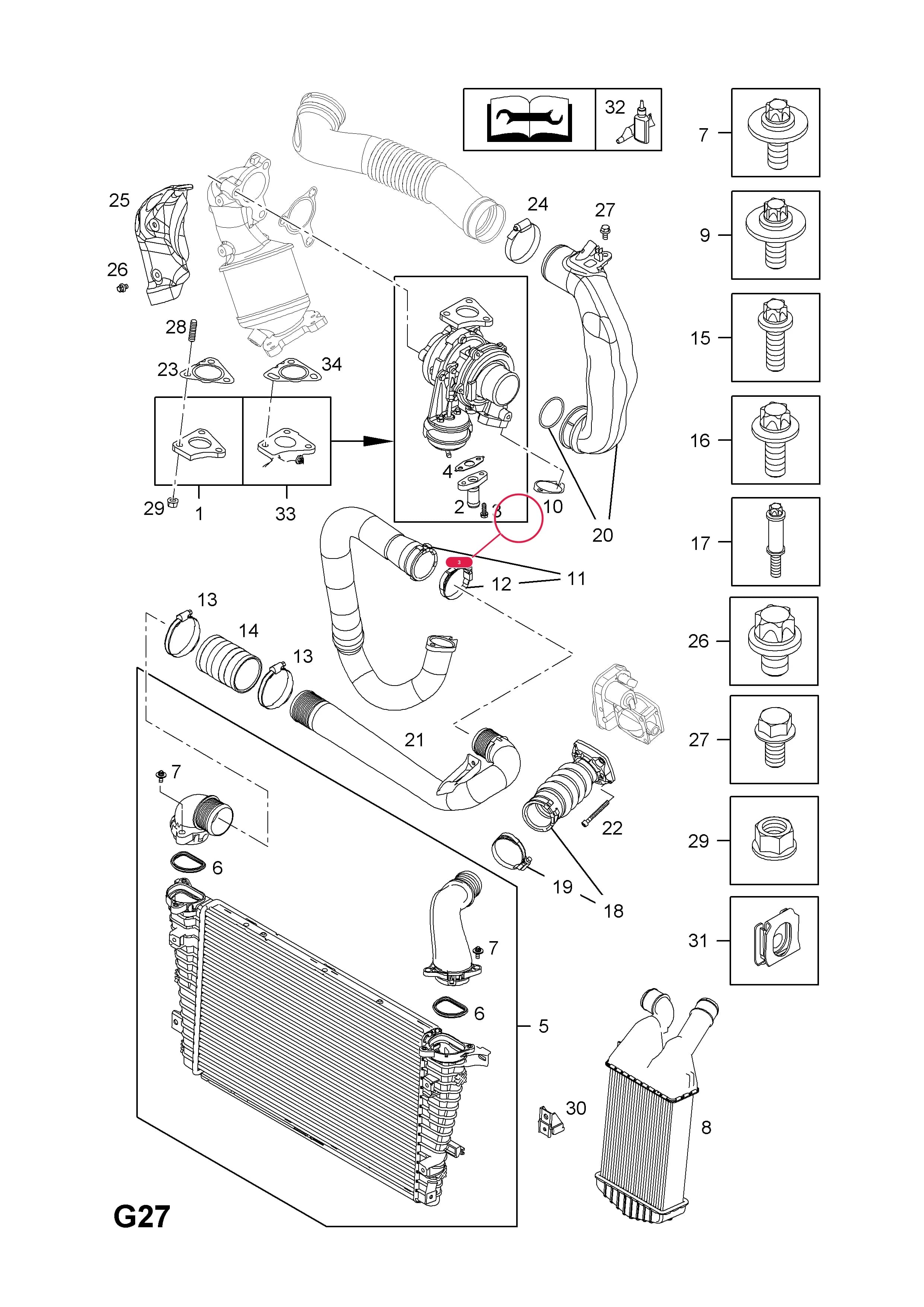 -SCREW,PIPE,RETURN,TURBOCHARGER (NLS.- NO REPLACEMENT PART) — Opel  ASTRA-H ( 2004 - ) — G FUEL AND EXHAUST › 298.TURBOCHARGER (CONTD.)