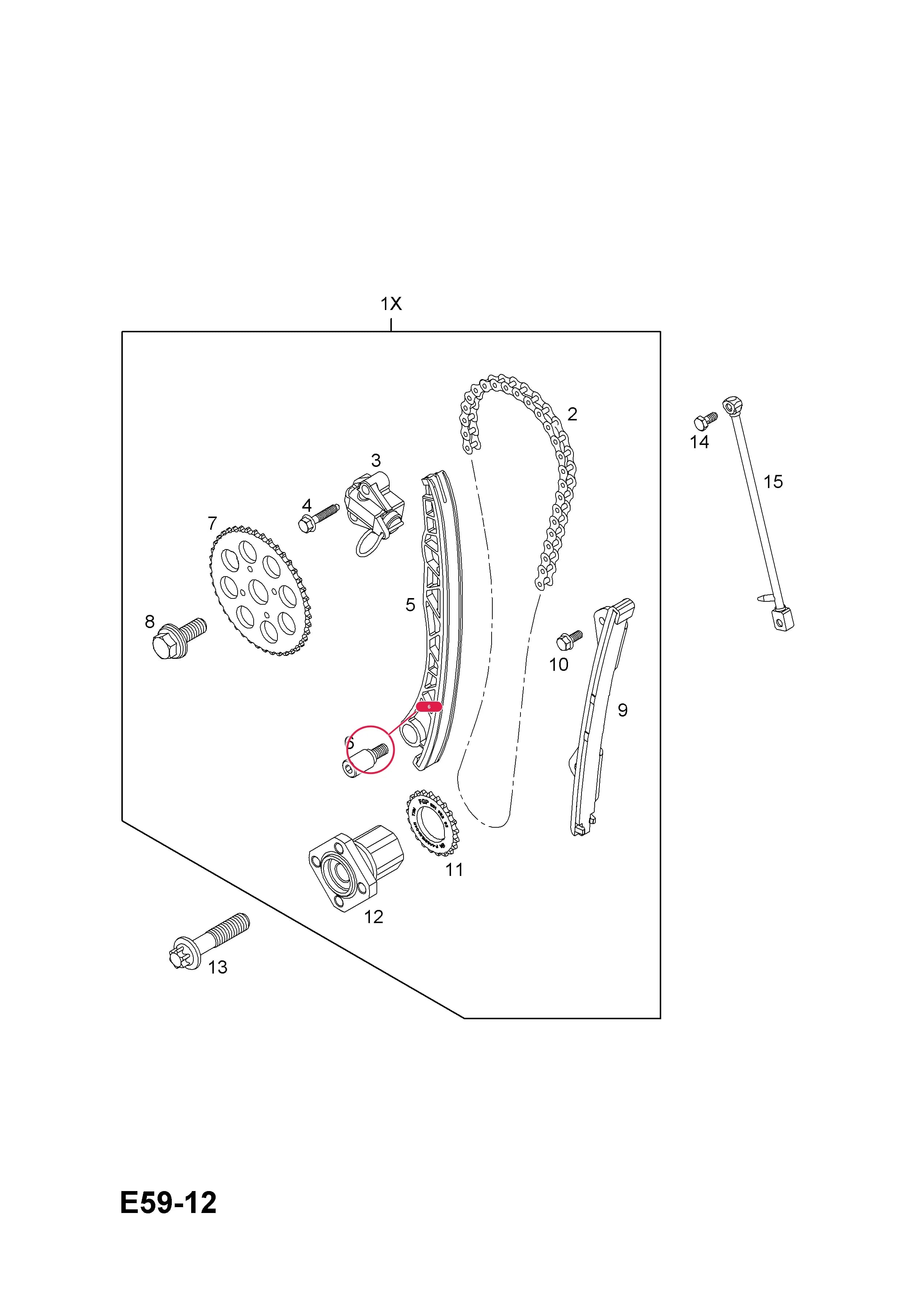 -BOLT,TIMING CHAIN TENSIONER TO CYLINDER BLOCK — Opel  ASTRA-H ( 2004 - ) — E ENGINE AND CLUTCH › 10 Z13DTH[L4I] DIESEL ENGINE