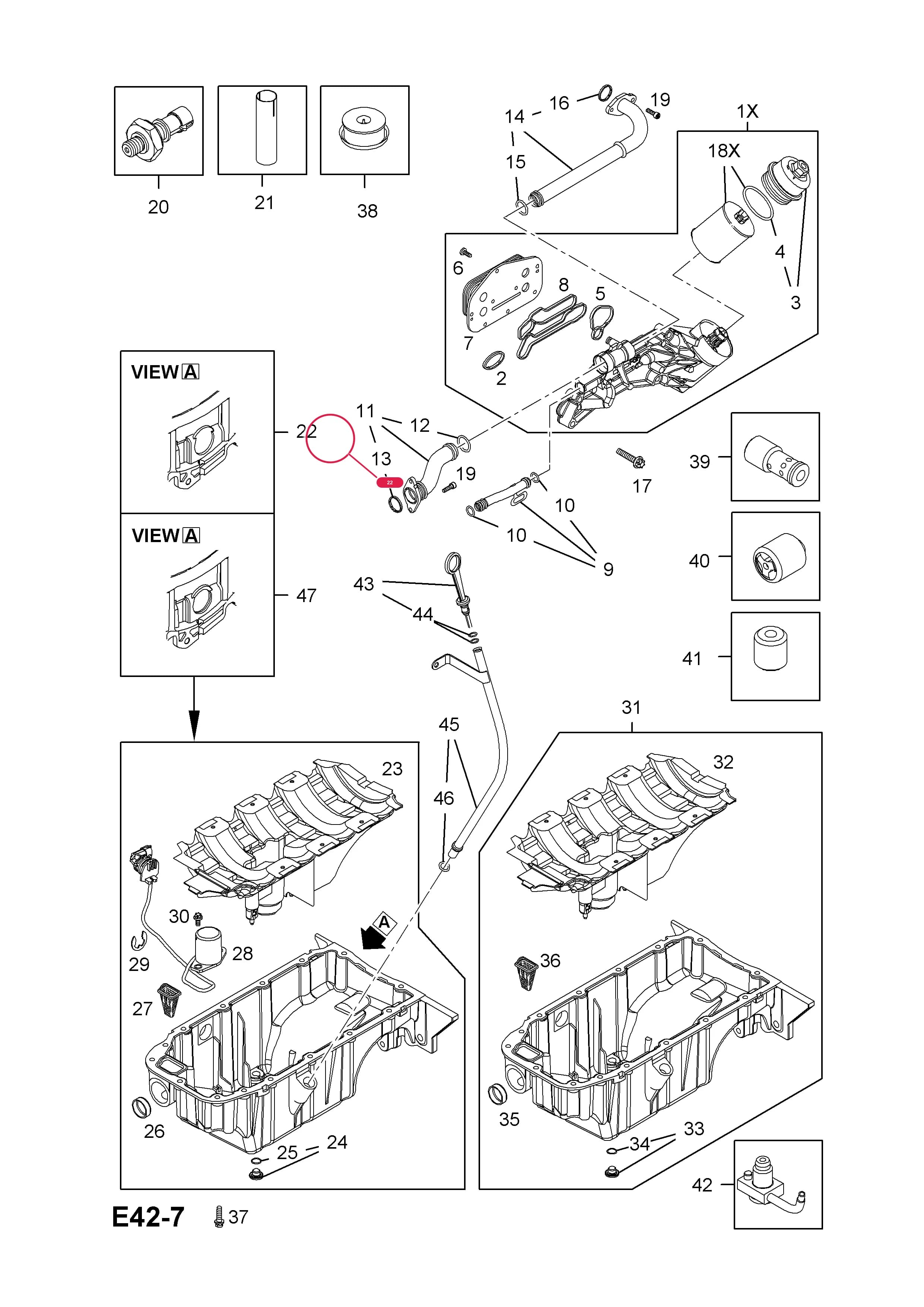 PAN,ASSY.,OIL (USED WITH MANUAL OR EASYTRONIC TRANSMISSION) (WITH SENSOR) — Opel  ASTRA-H ( 2004 - ) — E ENGINE AND CLUTCH › 7 Z18XER[2H0],A18XER[2H0] PETROL ENGINES