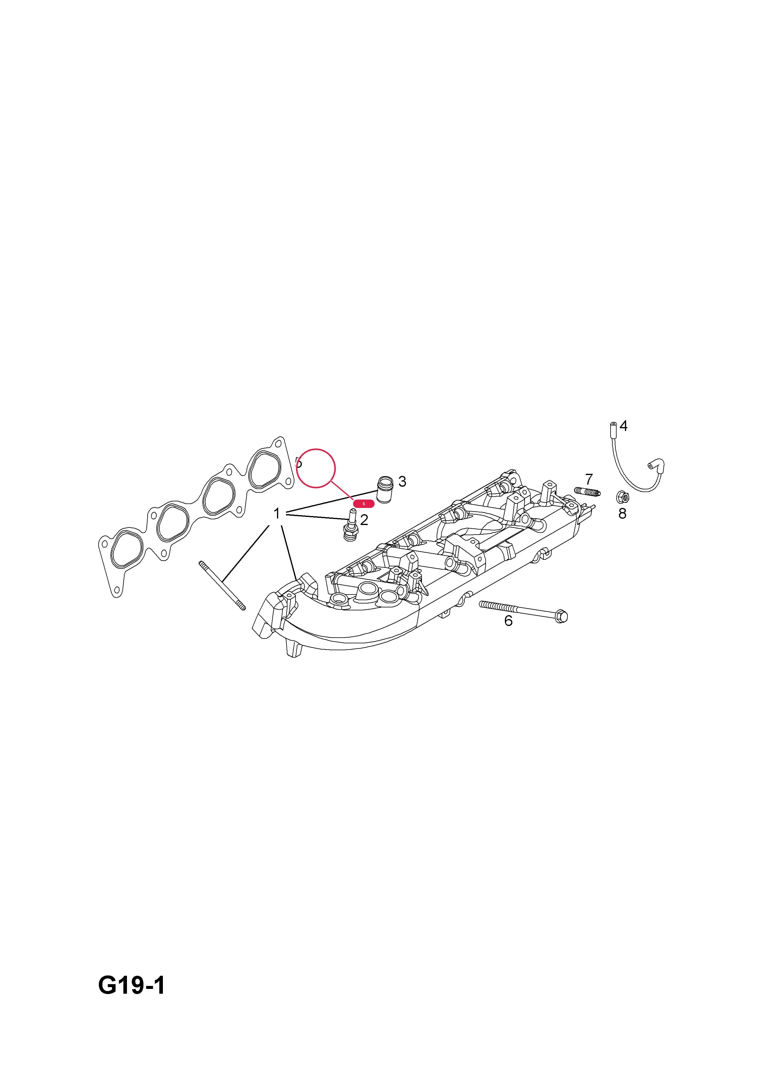 GASKET,INDUCTION MANIFOLD TO CYLINDER HEAD — Opel  ASTRA-H ( 2004 - ) — G FUEL AND EXHAUST › 242.INDUCTION MANIFOLD (CONTD.)