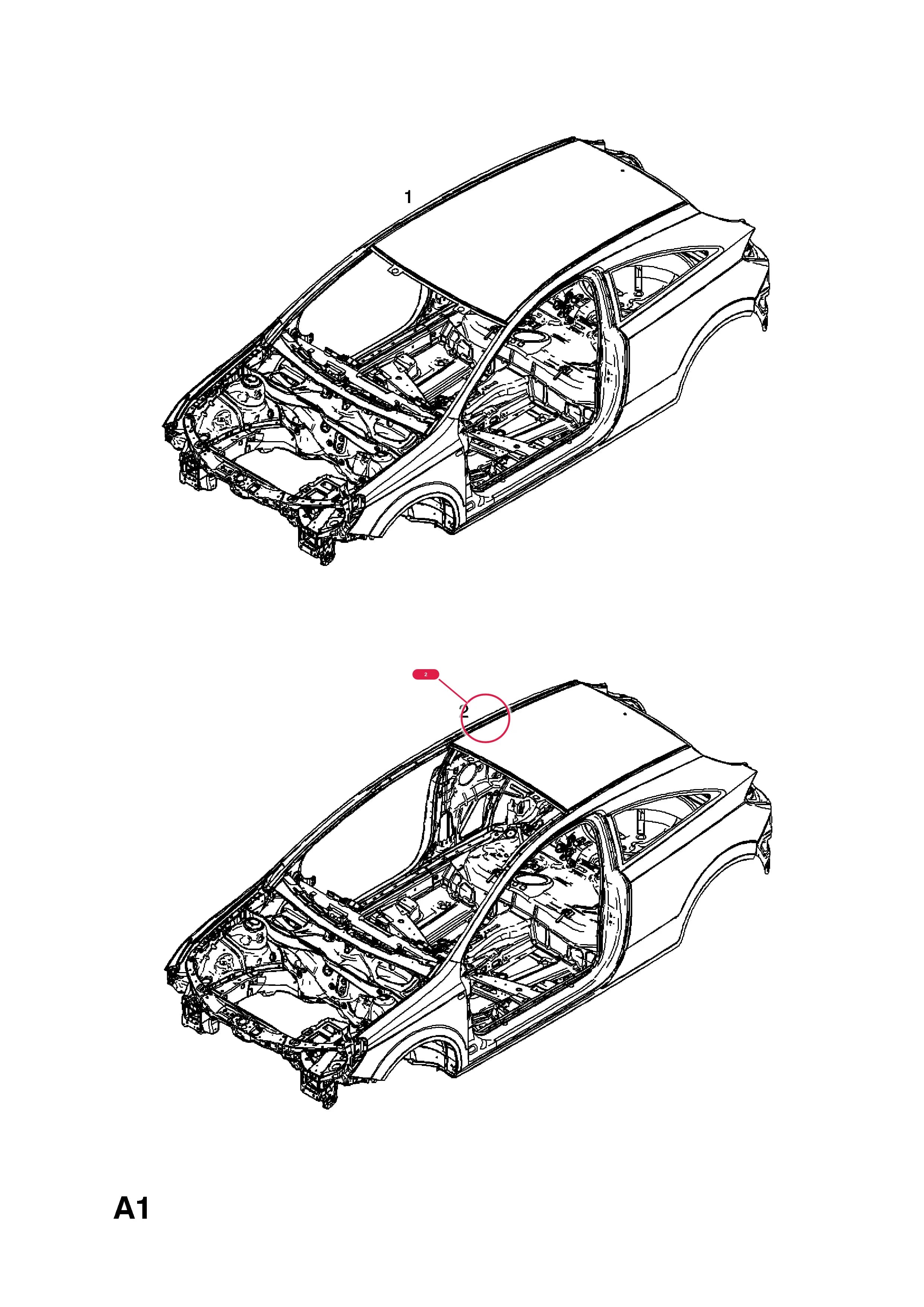 SHELL,ASSY.,BODY,LHD (NLS.- USE 93191369  1 01 779)  (PRODUCTION NO. 24466891) — Opel  ASTRA-H ( 2004 - ) — A BODY SHELL AND PANELS › 1 BODY SHELL