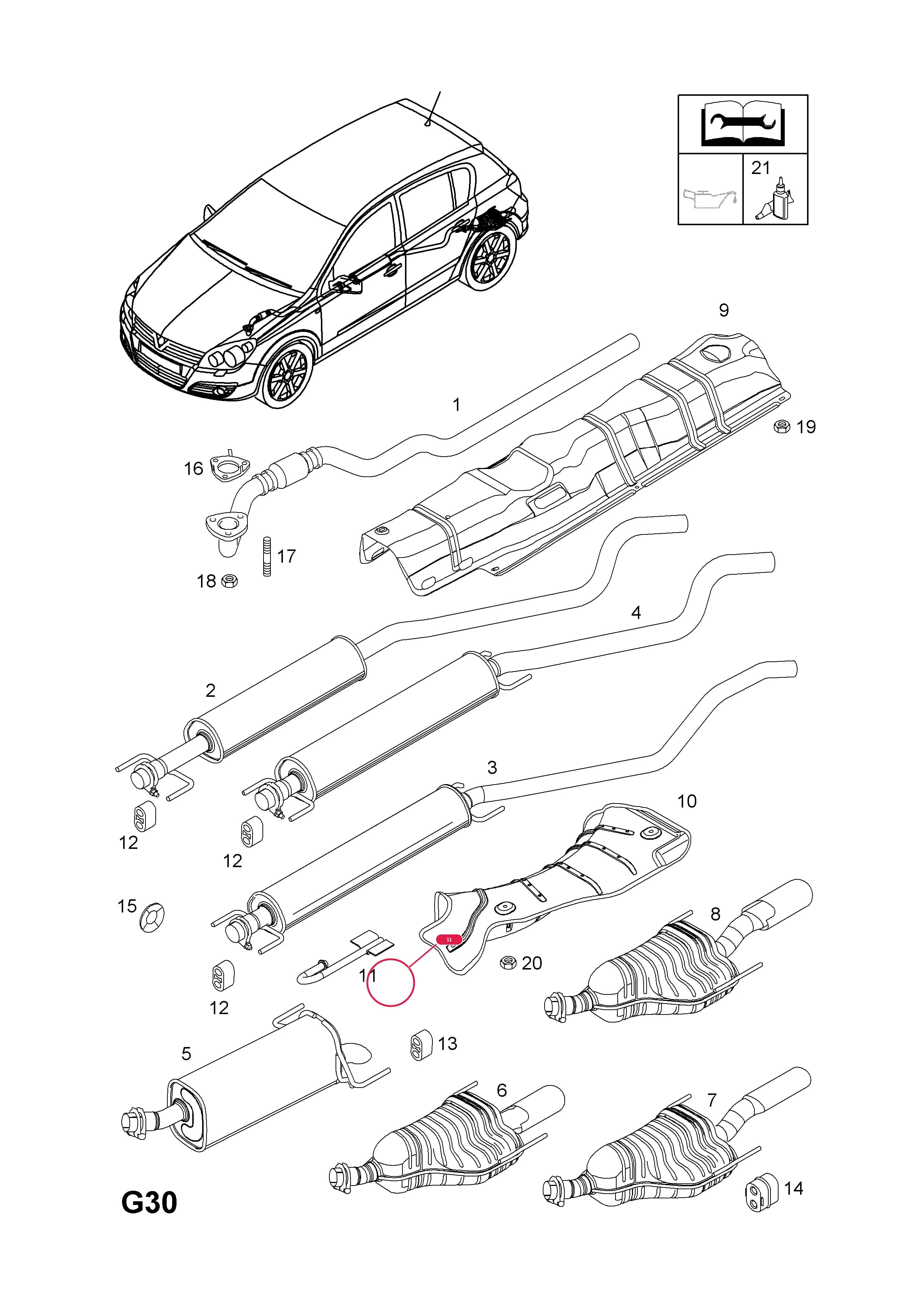 BRACKET,REAR,SILENCER,ASSY.,CROSSMEMBER,ASSY.,SIXTH,LH — Opel  ASTRA-H ( 2004 - ) — G FUEL AND EXHAUST › 88.EXHAUST PIPE,SILENCER AND CATALYTIC CONVERTER