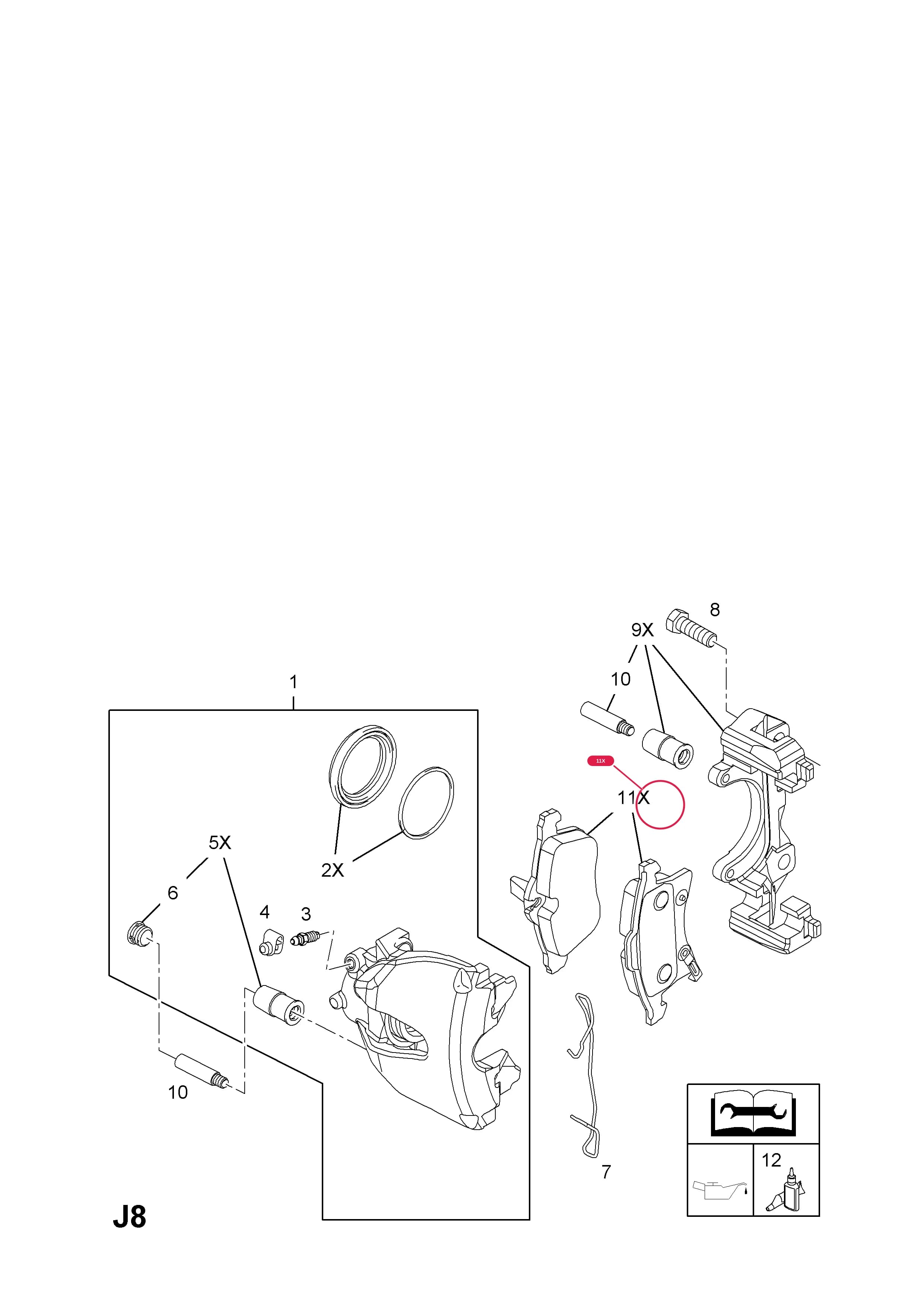 SET,FRICTION PADS,BRAKE,AXLE SET (NLS.- USE 95514416  16 05 177) — Opel  ASTRA-H ( 2004 - ) — J BRAKES › 21.FRONT BRAKE DISC CALIPER