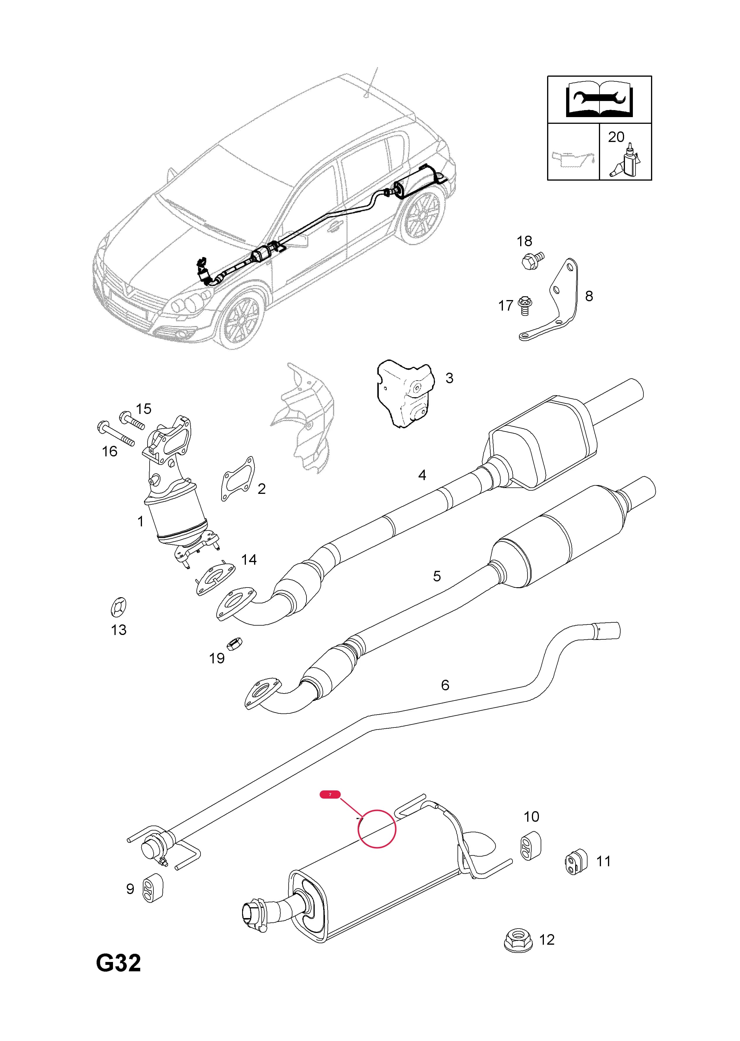 SILENCER,ASSY.,REAR,AND TAIL PIPE (IDENT SS) — Opel  ASTRA-H ( 2004 - ) — G FUEL AND EXHAUST › 95.EXHAUST PIPE,SILENCER AND CATALYTIC CONVERTER