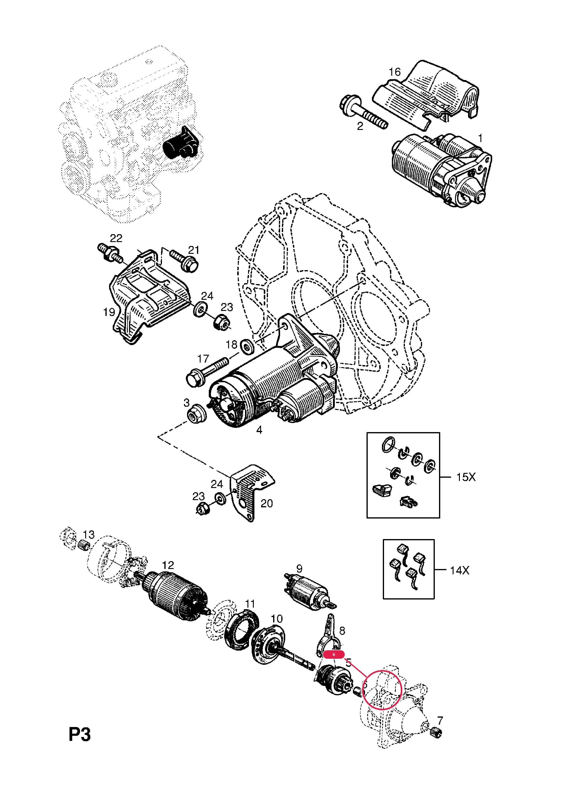 --BUSH,DRIVE GEAR,PINION,STARTER — Opel  ARENA ( 1997 -  2001) — P ELECTRICAL › 1 ENGINE AND COOLING