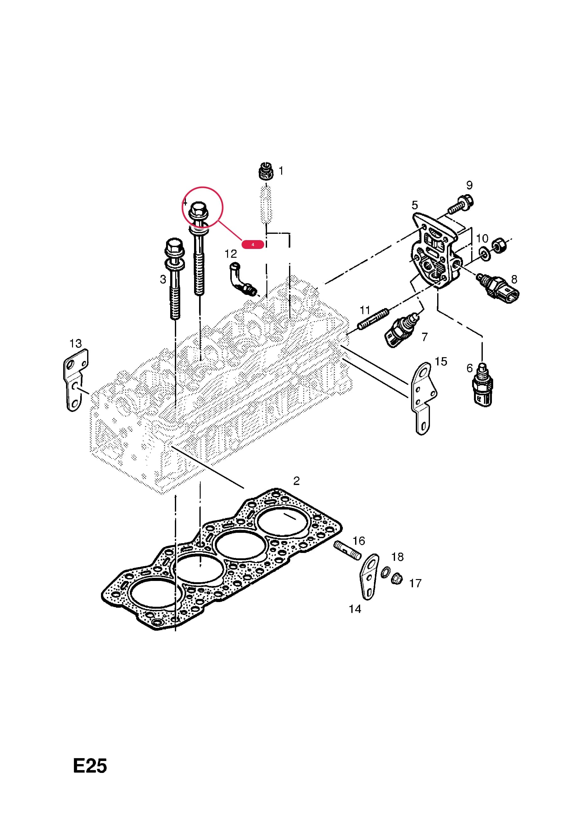 SCREW,CYLINDER HEAD TO CYLINDER BLOCK (LONG) — Opel  ARENA ( 1997 -  2001) — E ENGINE AND CLUTCH › 2 25D - S8U-758,S8U-780,S8U-782 DIESEL ENGINES