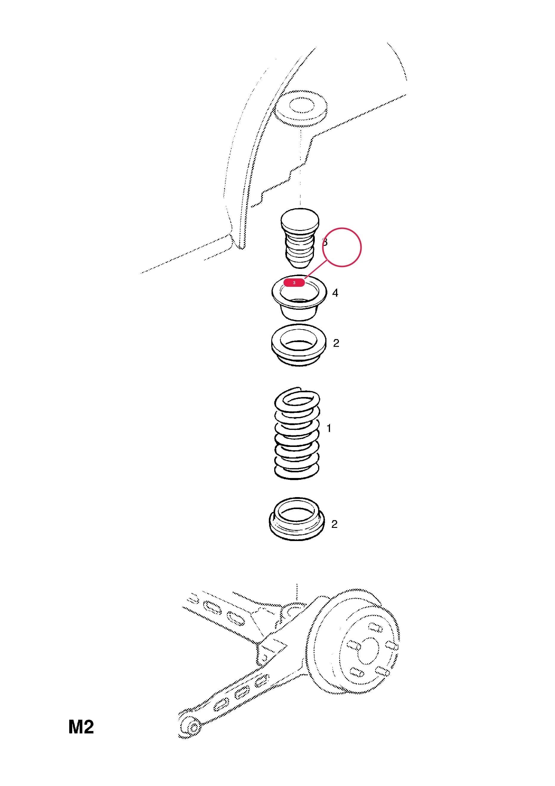 BUMPER,REAR AXLE (NLS.- NO REPLACEMENT PART) — Opel  SINTRA ( 1997 -  1999) — M REAR AXLE AND SUSPENSION › 5.REAR SPRING ATTACHING PARTS