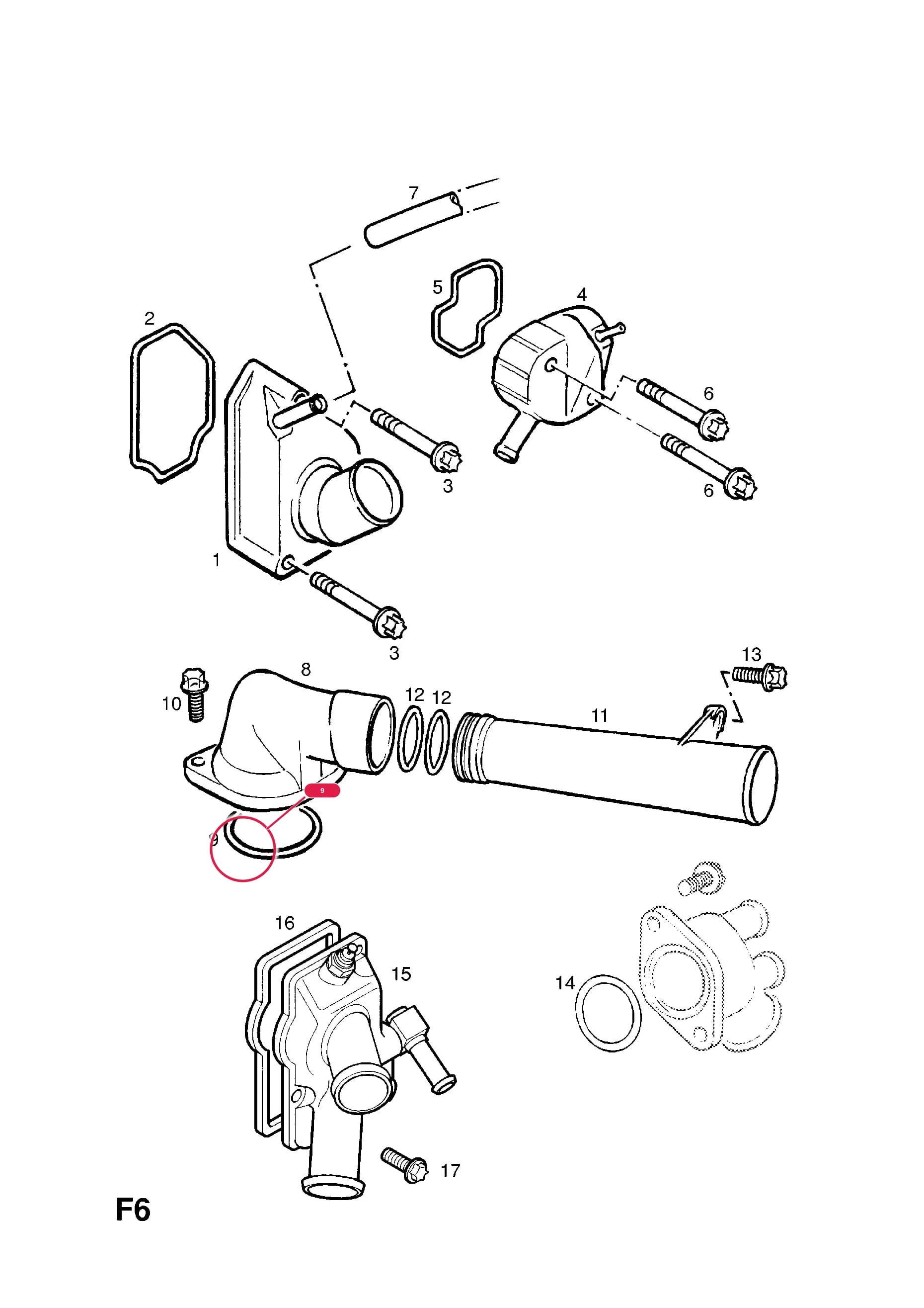 SEAL,RING,HOUSING — Opel  SINTRA ( 1997 -  1999) — F COOLING › 18.THERMOSTAT, HOUSING AND WATER OUTLET