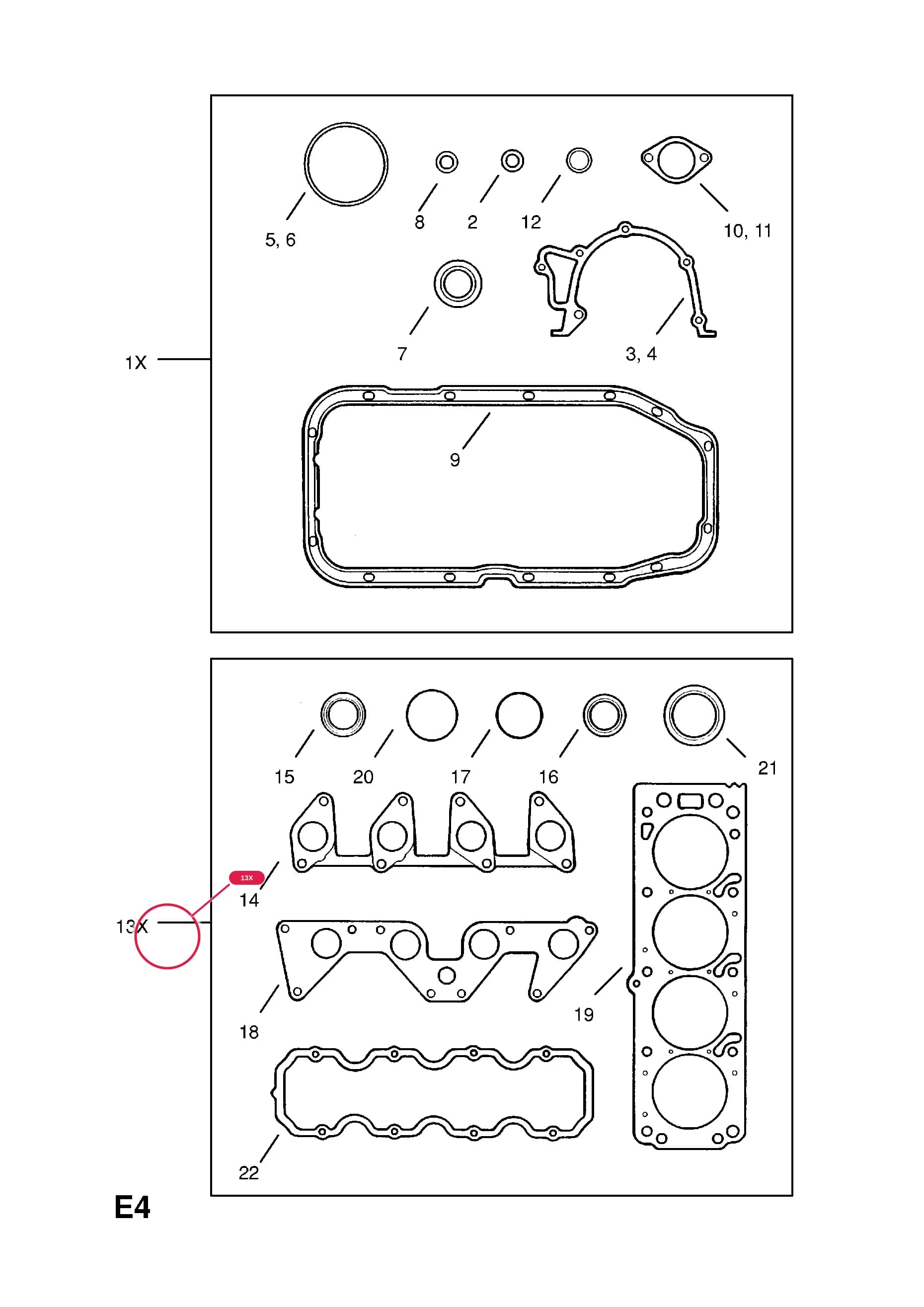 GASKET SET,CYLINDER HEAD OVERHAUL (NLS.- USE 90397690  16 06 664) — Opel  CALIBRA ( 1989 -  1997) — E ENGINE AND CLUTCH › 1 C20NE[LE4] PETROL ENGINE