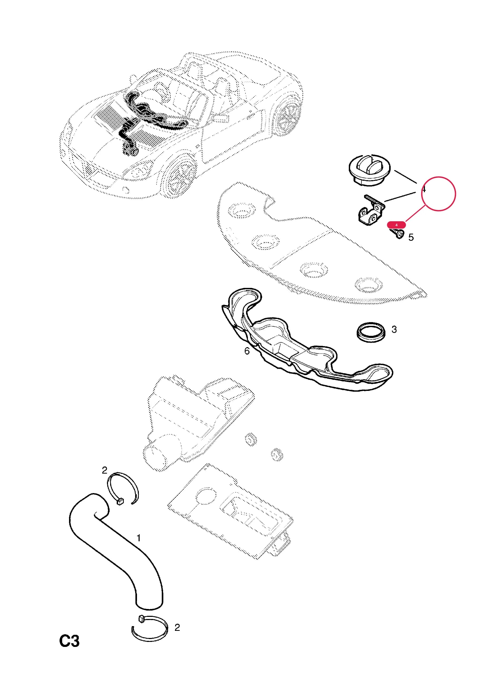 NOZZLE,WINDSCREEN DEFROSTER — Opel  SPEEDSTER ( 2001 -  2004) — C BODY INTERIOR FITTINGS › 4 HEATER AND VENTILATION