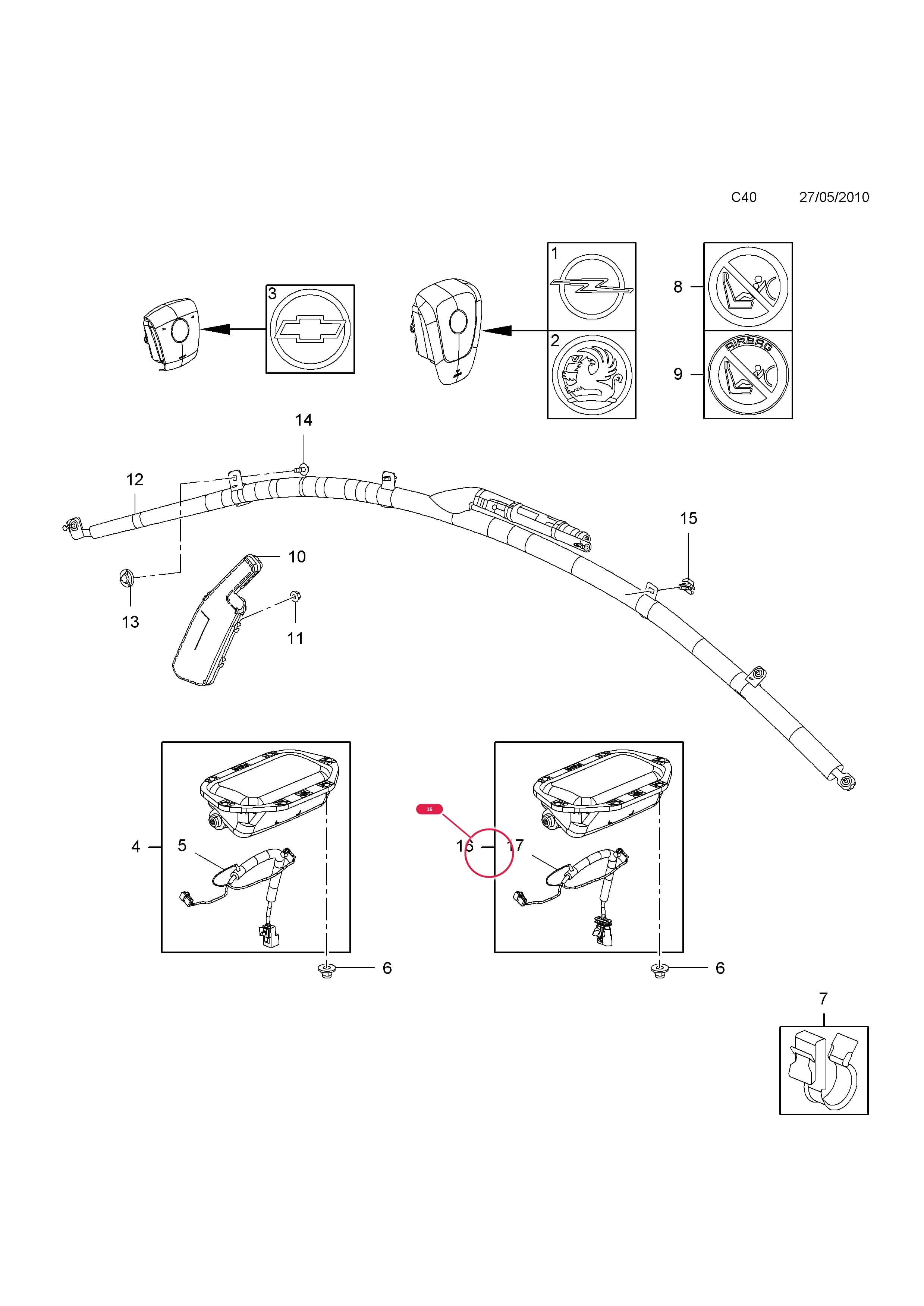 AIR BAG ASSY.,FRONT,PASSENGER SIDE — Opel  INSIGNIA ( 2009 - ) — C BODY INTERIOR FITTINGS › 20 AIR BAG