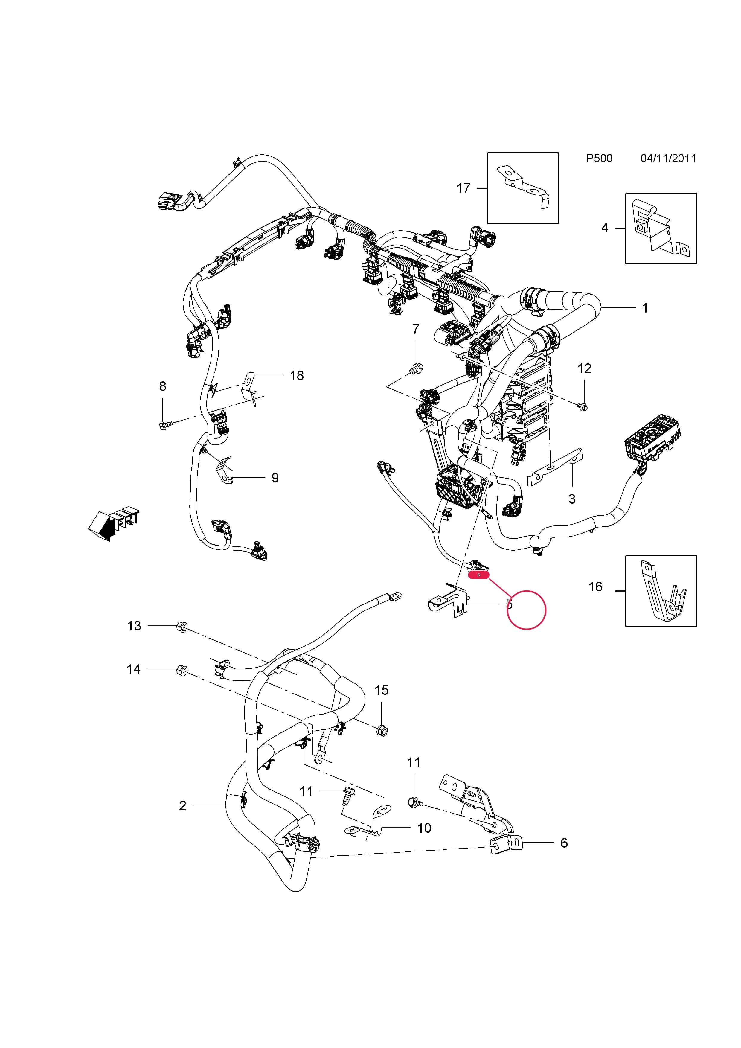 BRACKET,ENGINE HARNESS — Opel  INSIGNIA ( 2009 - ) — P ELECTRICAL › 9 WIRING HARNESS