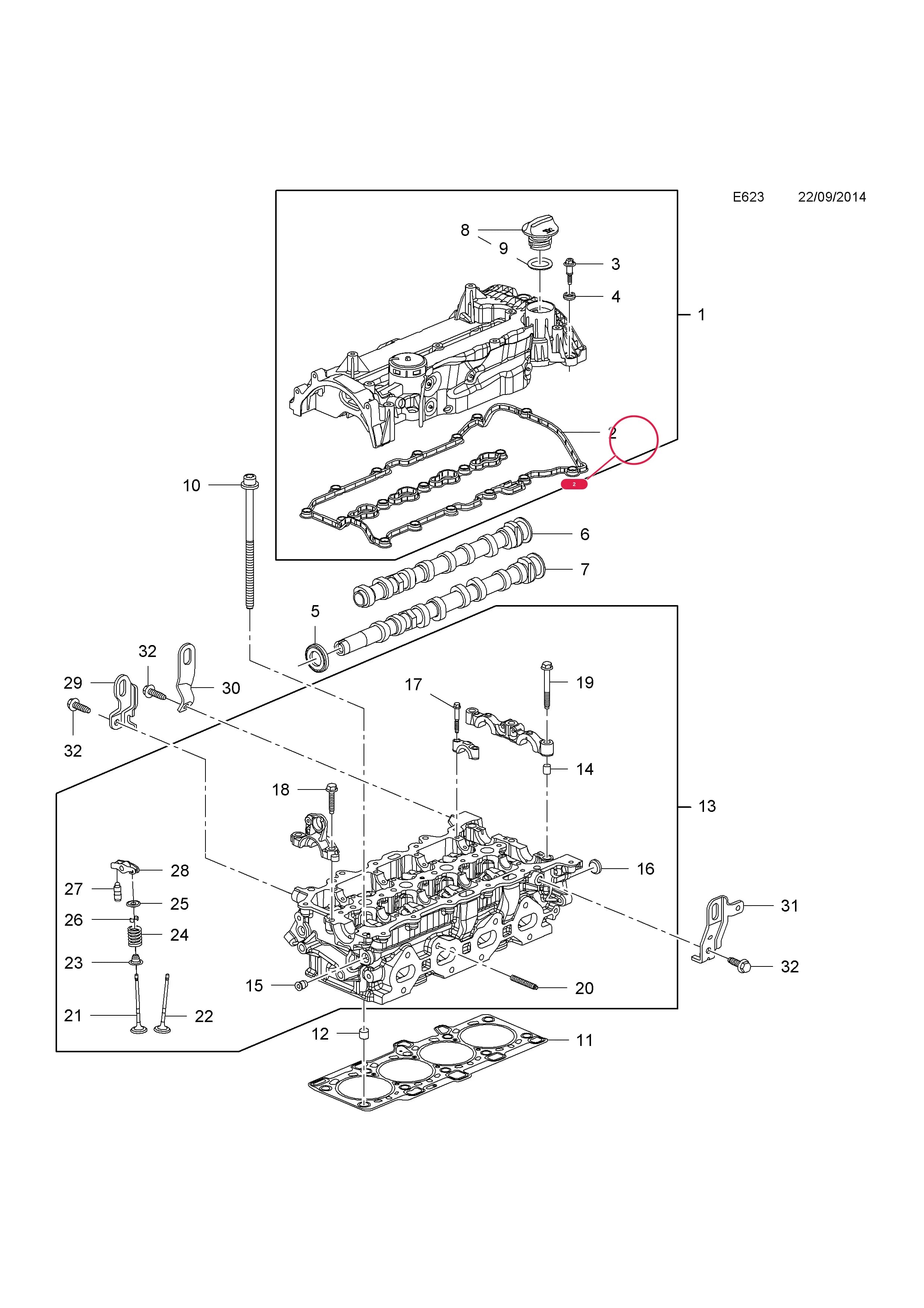 -GASKET — Opel  INSIGNIA ( 2009 - ) — E ENGINE AND CLUTCH › 9 B20DTH[LFS] DIESEL ENGINE