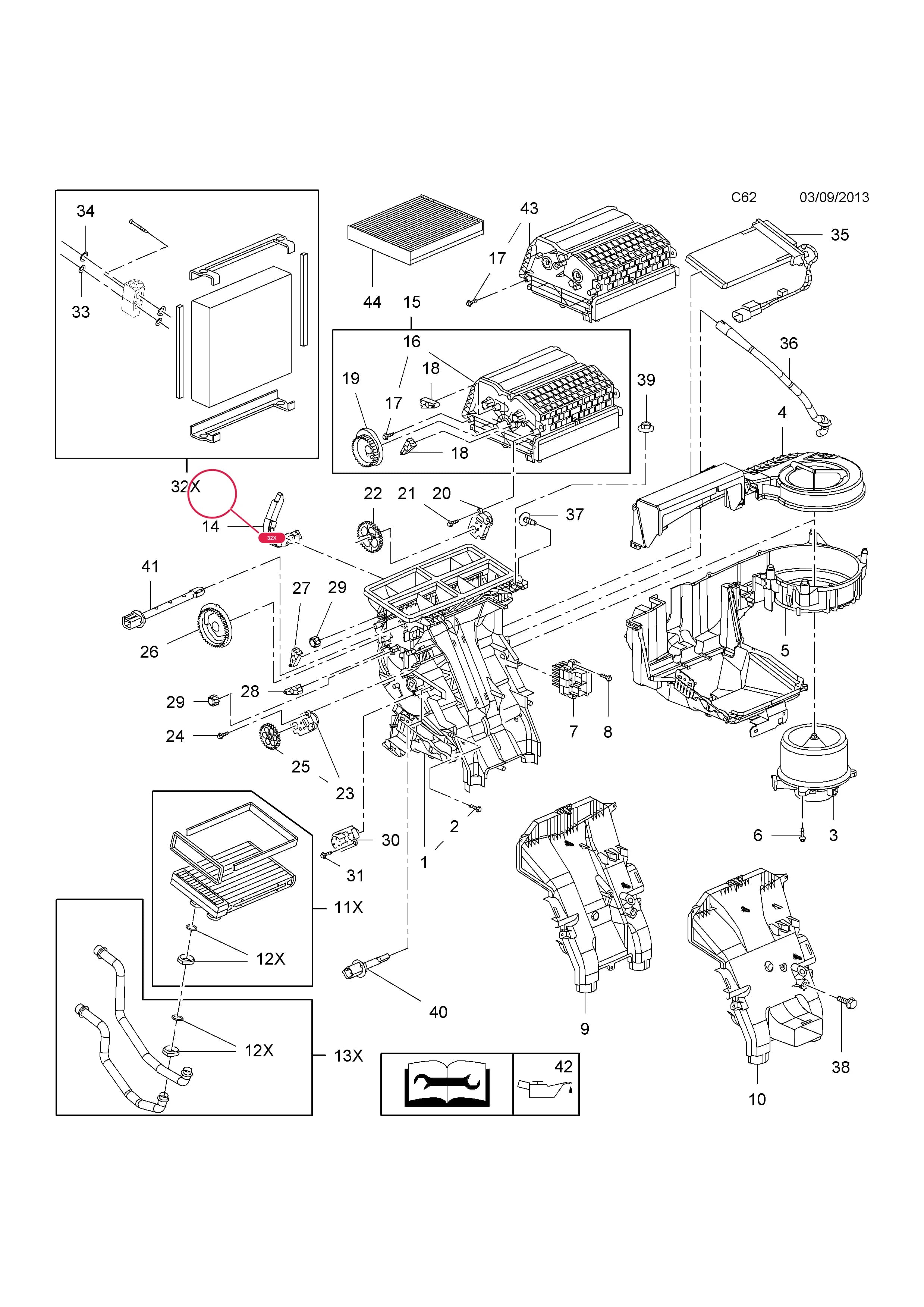 EVAPORATOR,KIT — Opel  INSIGNIA ( 2009 - ) — C BODY INTERIOR FITTINGS › 5 HEATER, AIR CONDITIONING AND VENTILATION