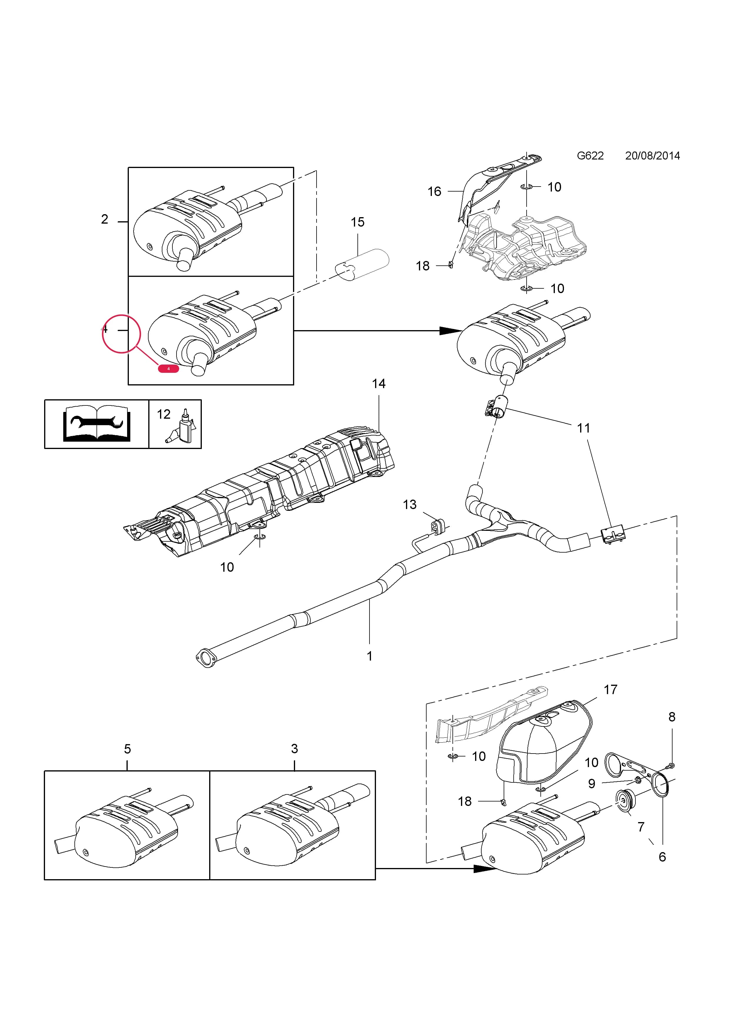 SILENCER,ASSY.,REAR AND TAIL PIPE,LH (FOR VISIBLE CHROME EXHAUST TAIL PIPE) (FOR FOUR WHEEL DRIVE) — Opel  INSIGNIA ( 2009 - ) — G FUEL AND EXHAUST › 10 A20DTR[LBY] DIESEL ENGINE