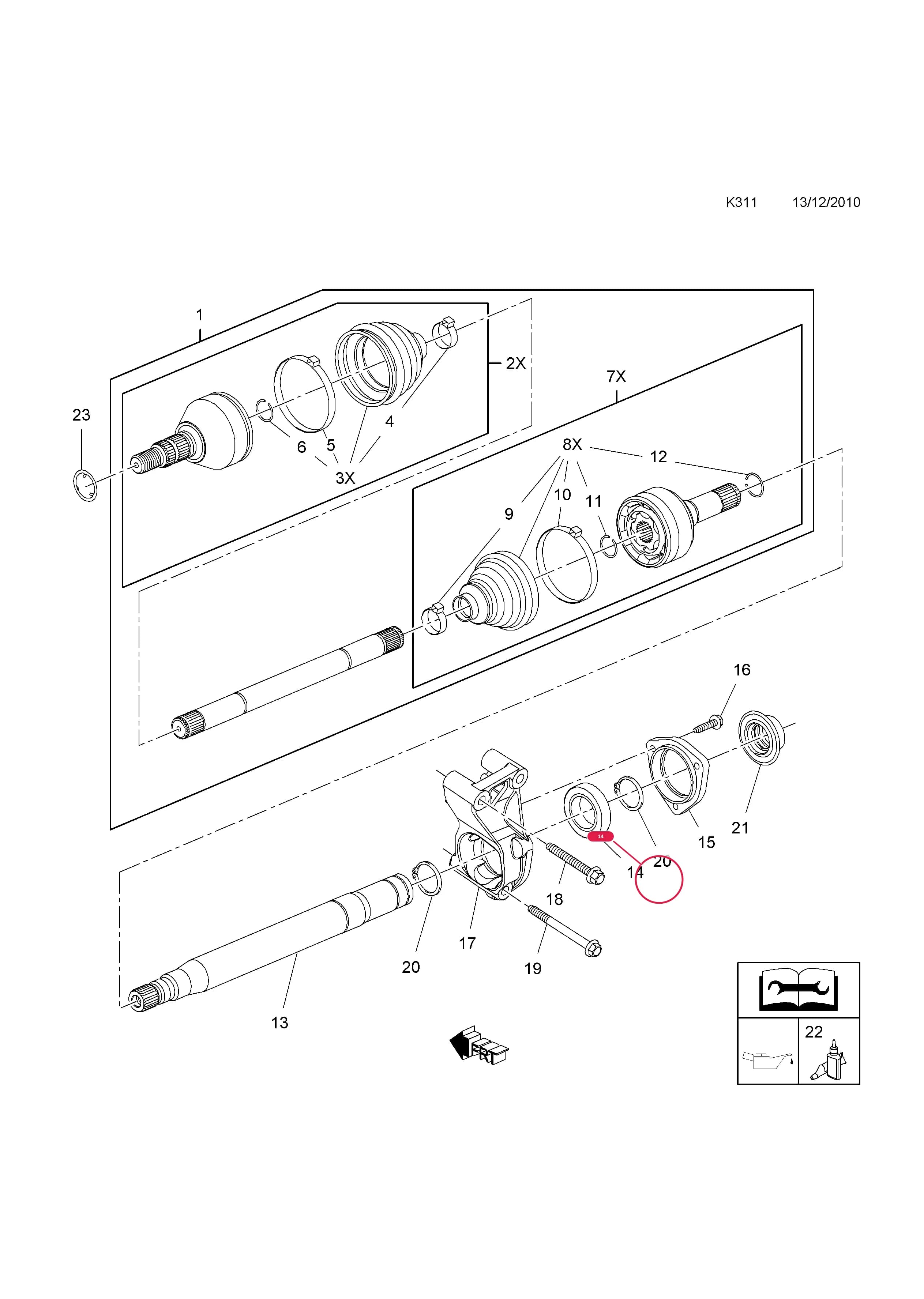 BEARING,40 X 68 X 15MM,IDLE SHAFT (EXCEPT FOUR WHEEL DRIVE) (NLS.- USE 13364183  3 75 018) — Opel  INSIGNIA ( 2009 - ) — K FRONT AXLE AND SUSPENSION › 11.FRONT AXLE DRIVE SHAFT