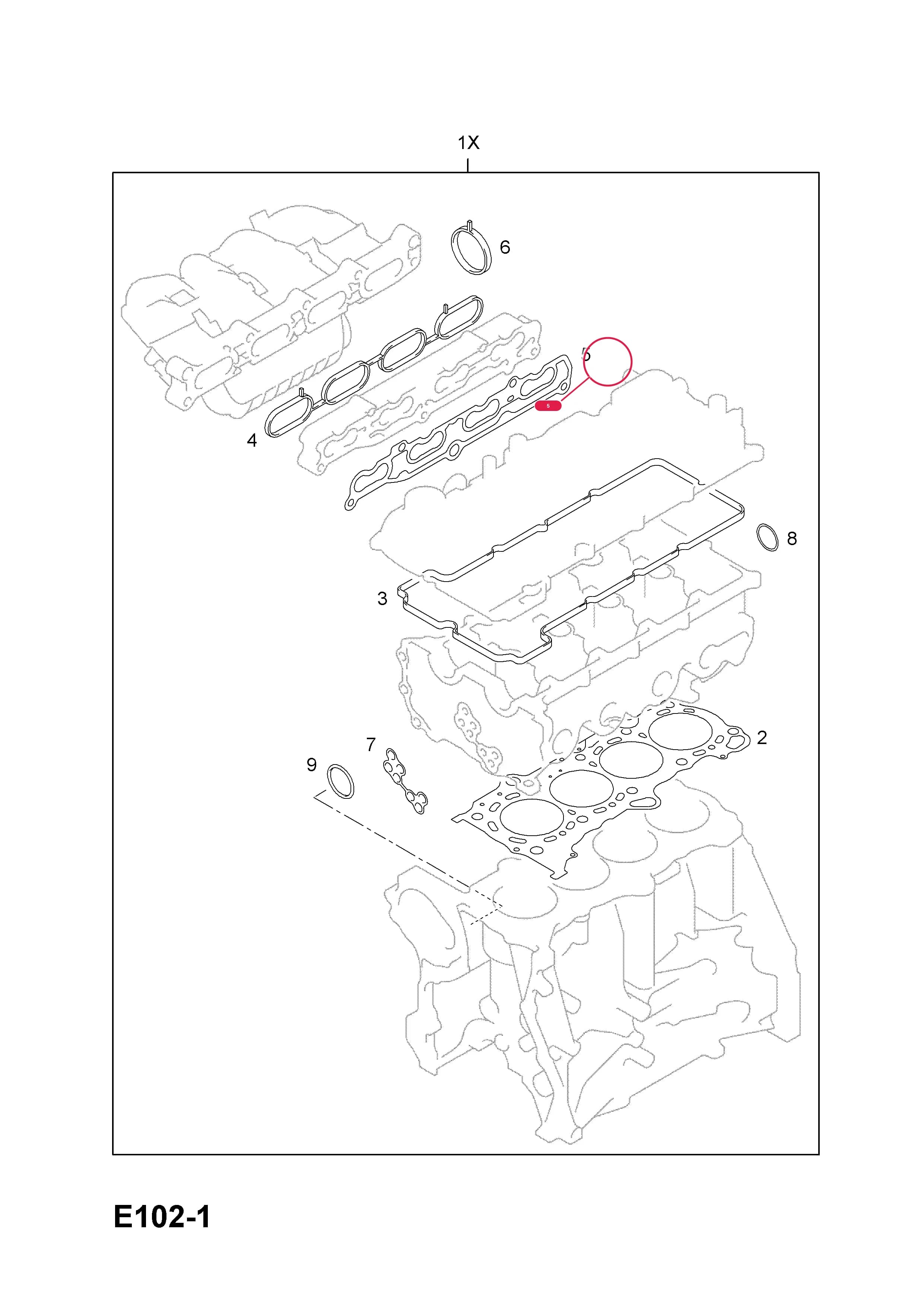 -GASKET,INDUCTION MANIFOLD TO CYLINDER HEAD — Opel  AGILA-B ( 2008 - ) — E ENGINE AND CLUTCH › 2 K12B[LUY] PETROL ENGINE