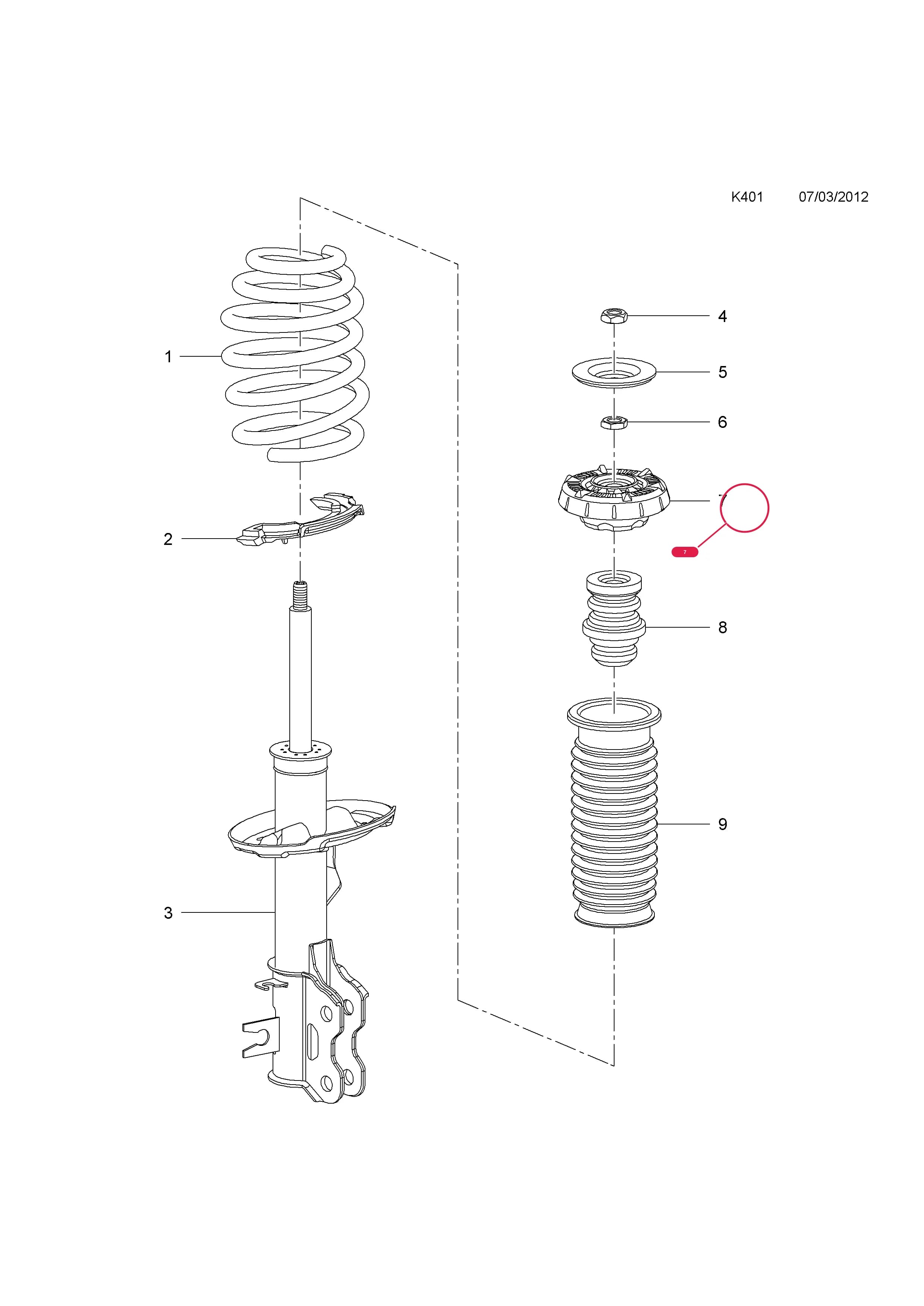 MOUNTING,ASSY. — Opel  MOKKA ( 2013 - ) — K FRONT AXLE AND SUSPENSION › 16.FRONT SHOCK ABSORBERS