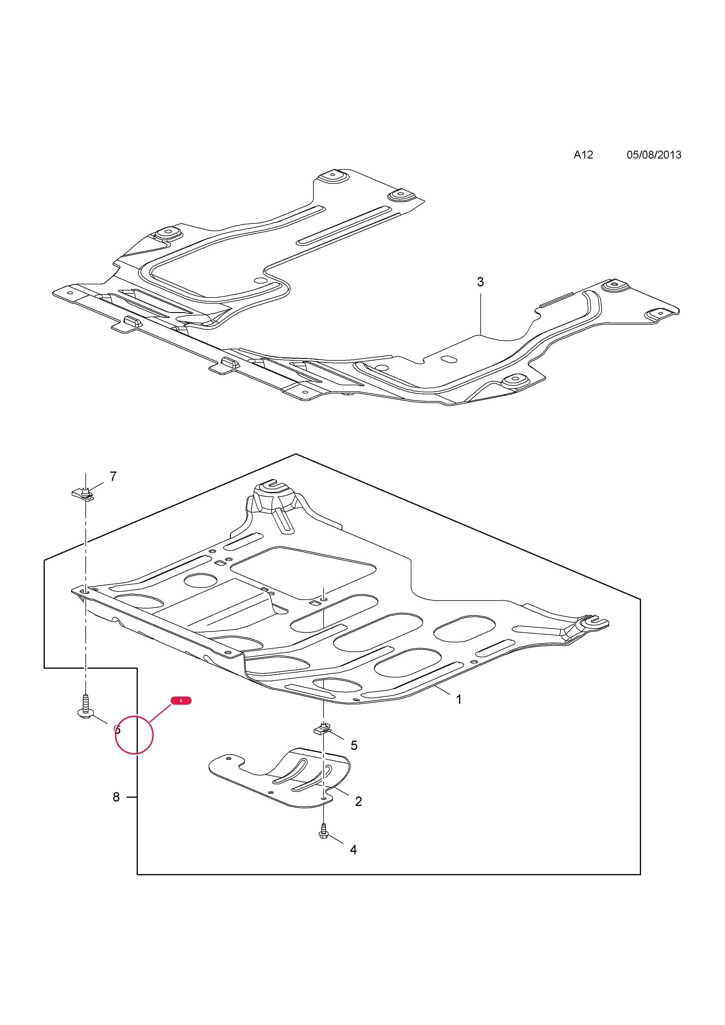 SCREW,HEX.HD.,M8 X 30 (EXC.BAD ROAD PACKAGE) — Opel  MOKKA ( 2013 - ) — A BODY SHELL AND PANELS › 1 UNDERBODY