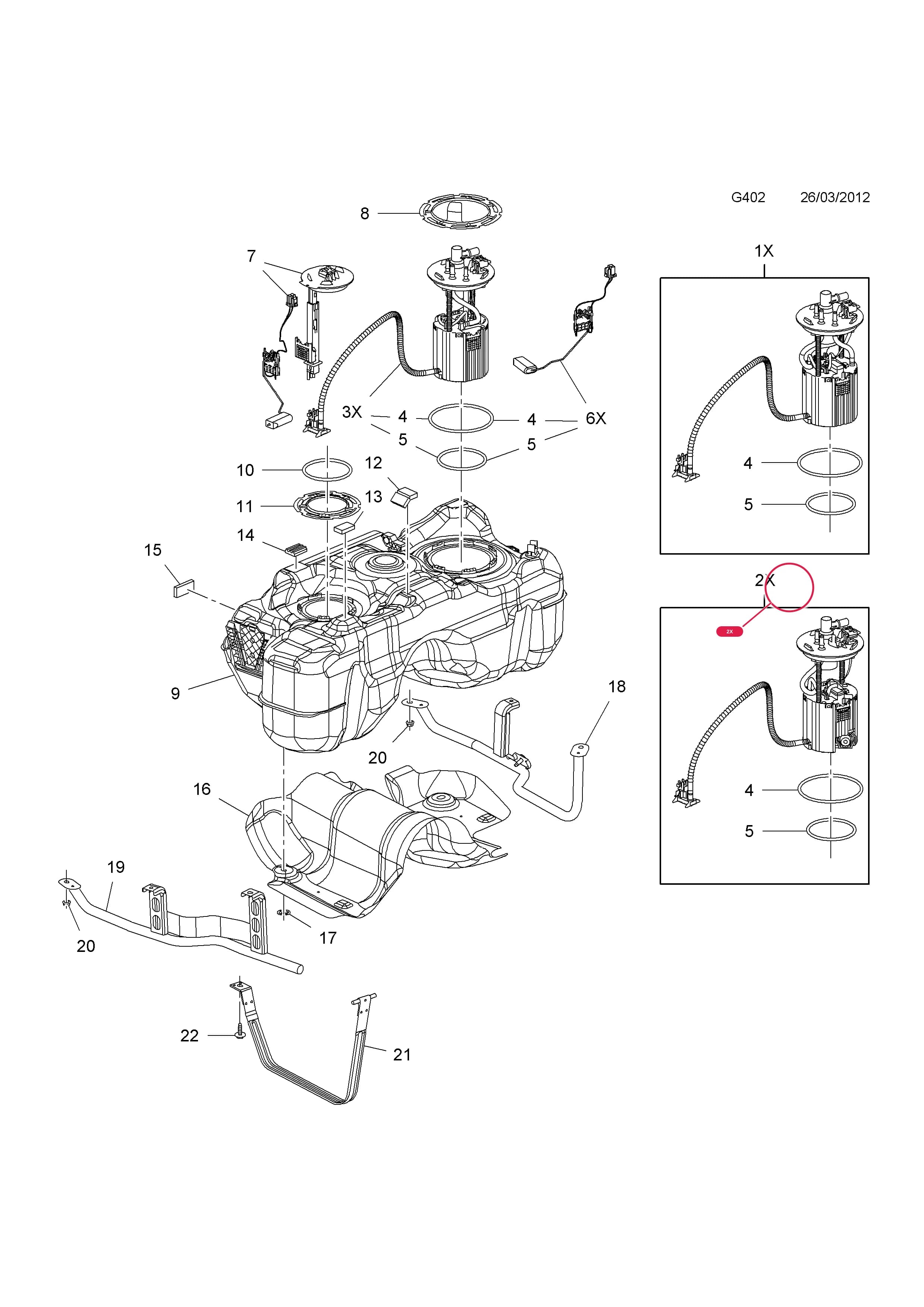 PUMP,ASSY.,FUEL,WITHOUT TANK GAUGE UNIT (KIT) — Opel  MOKKA ( 2013 - ) — G FUEL AND EXHAUST › 5 FUEL STORAGE