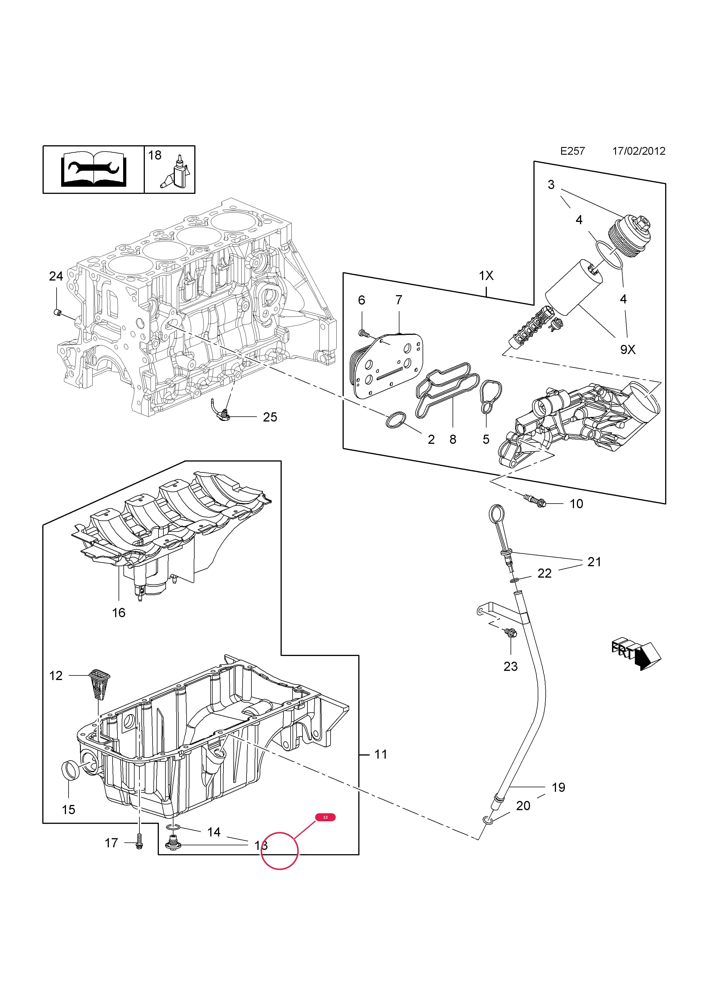 -PLUG,OIL DRAIN,M14 — Opel  MOKKA ( 2013 - ) — E ENGINE AND CLUTCH › 3 A18XER[2H0] PETROL ENGINE