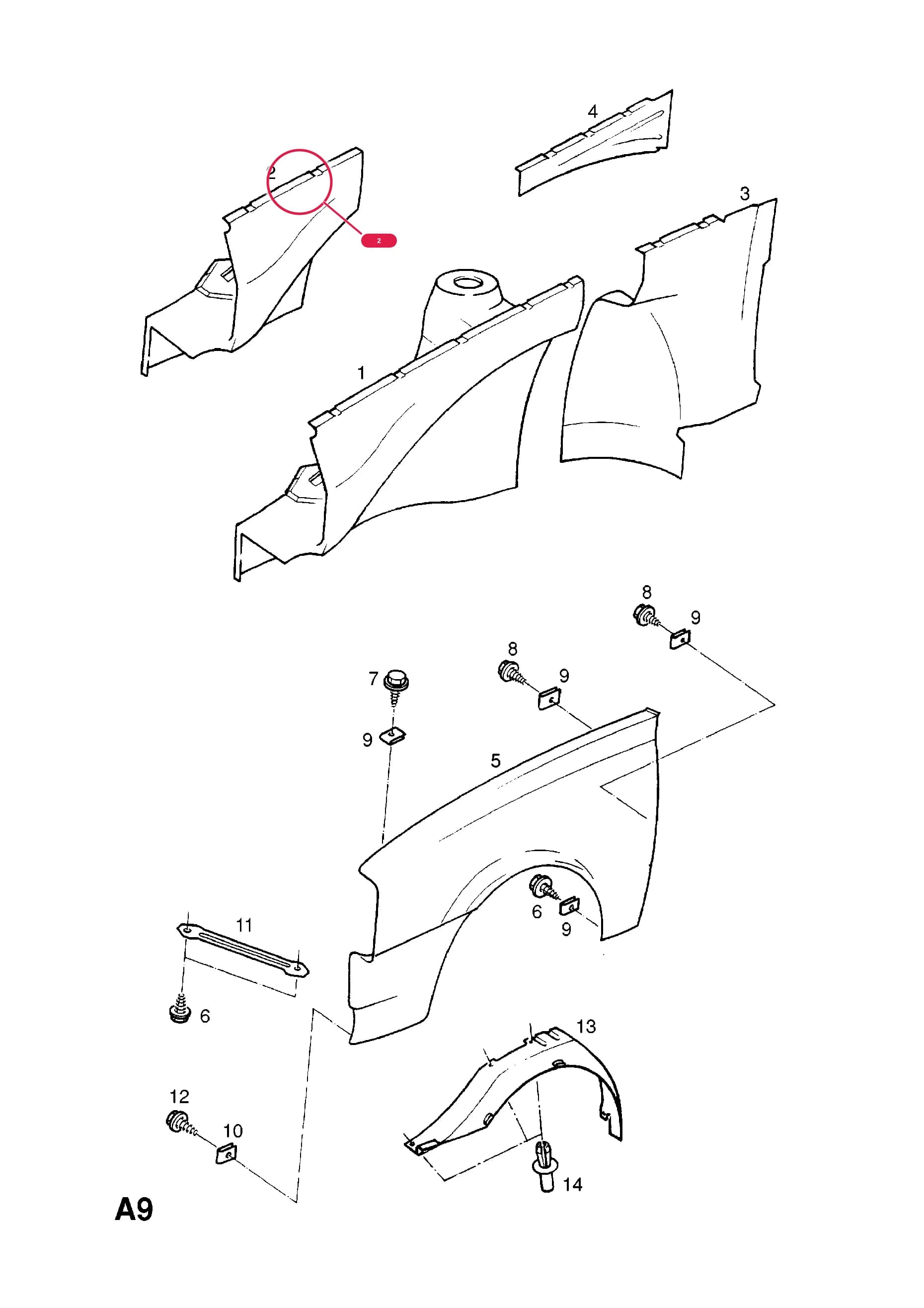 WHEELHOUSE,ASSY.,FRONT,LH,WITH BATTERY CARRIER (REWORK AS REQUIRED) — Opel  ASCONA-C ( 1982 -  1988) — A BODY SHELL AND PANELS › 3 FRONT END