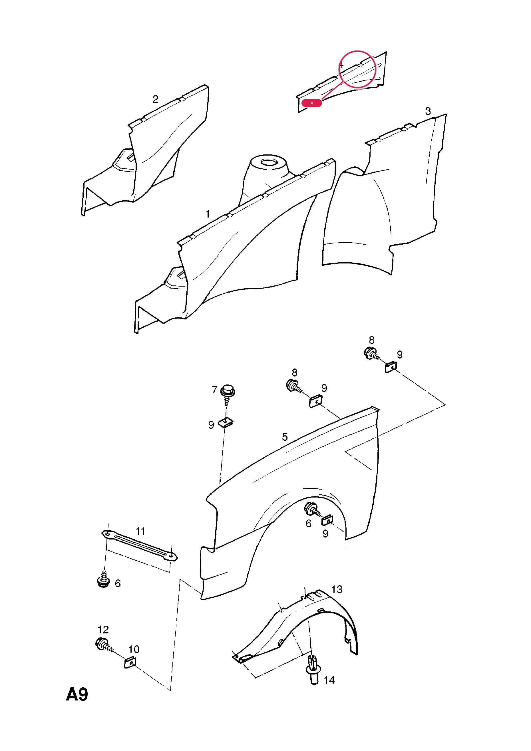 BRACE,FRONT WHEELHOUSE,RH (NLS.- NO REPLACEMENT PART) — Opel  ASCONA-C ( 1982 -  1988) — A BODY SHELL AND PANELS › 3 FRONT END