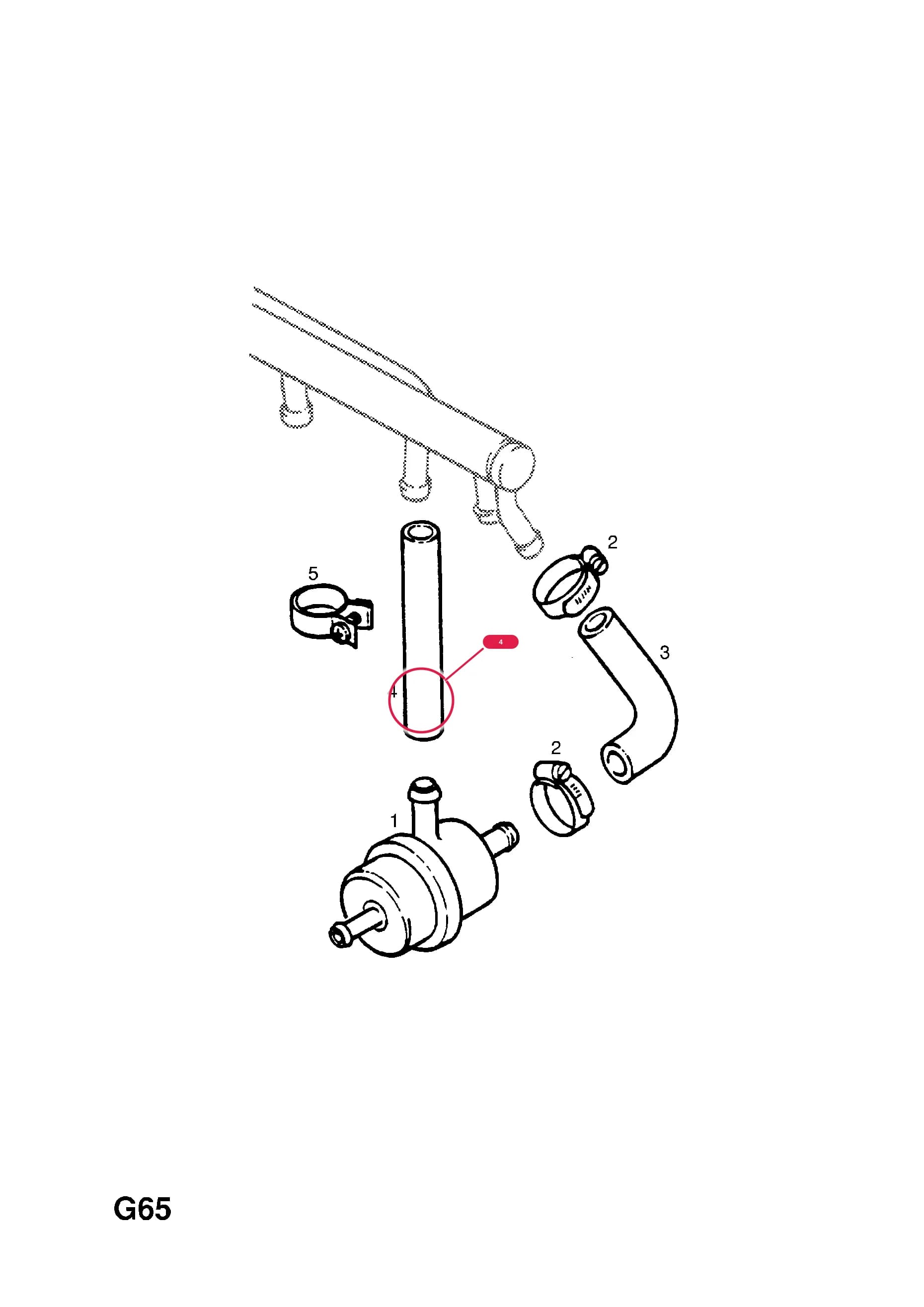 HOSE,CONNECTING,DISTRIBUTOR TO PRESSURE REGULATOR,7 MM ID (NLS.- USE 90295593   8 22 309) — Opel  ASCONA-C ( 1982 -  1988) — G FUEL AND EXHAUST › 157.FUEL INJECTION PRESSURE REGULATOR