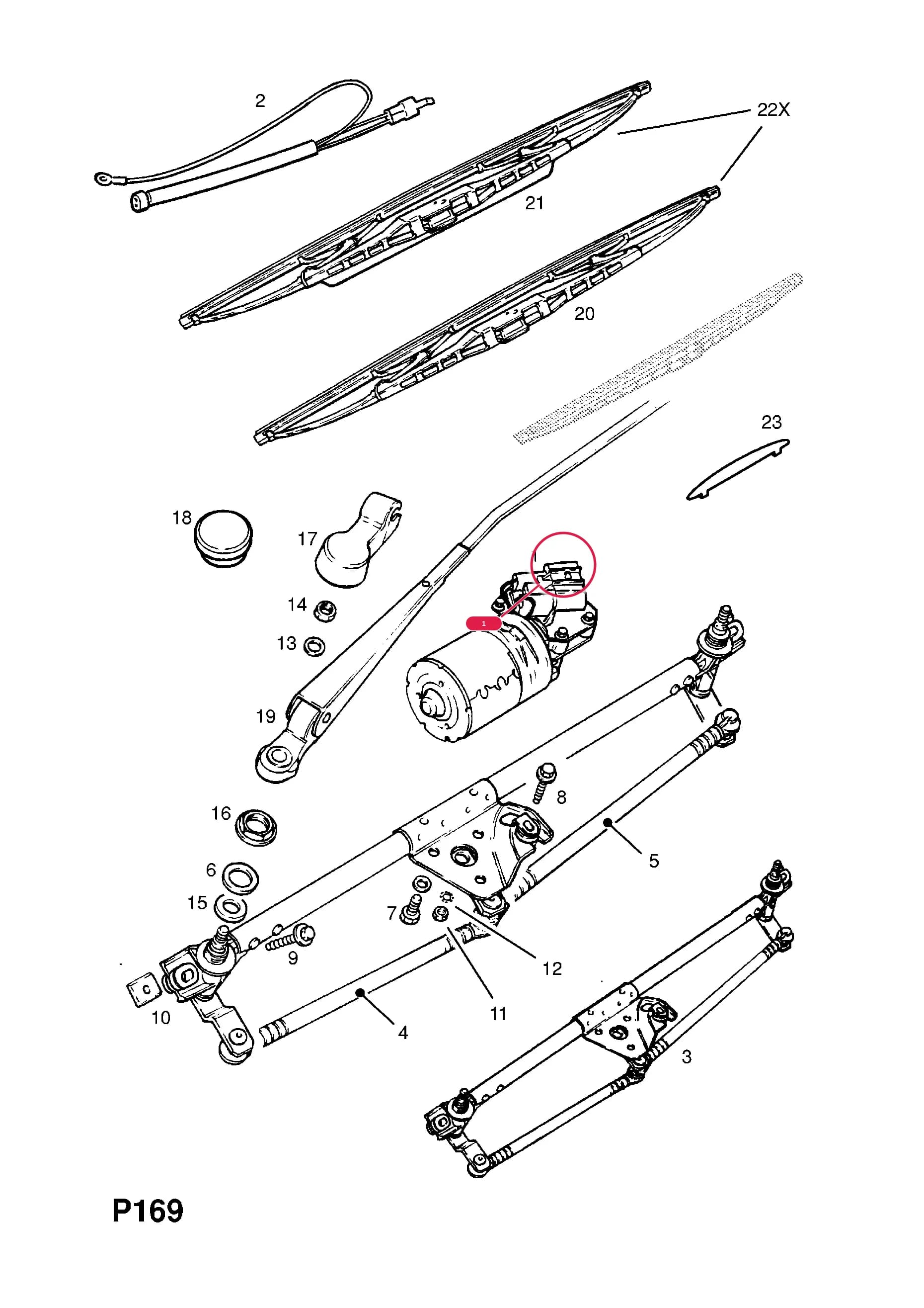 MOTOR,ASSY.,WINDSCREEN WIPER,LHD (DELCO) (NLS.- USE 22117108  12 70 013)  (PRODUCTION NO. 22084022)Примечание:RANGE: ADDITIONAL PLANT BREAKPOINT INFORMATION NOT YET AVAILABLE — Opel  VECTRA-A ( 1989 -  1995) — P ELECTRICAL › 12 BODY