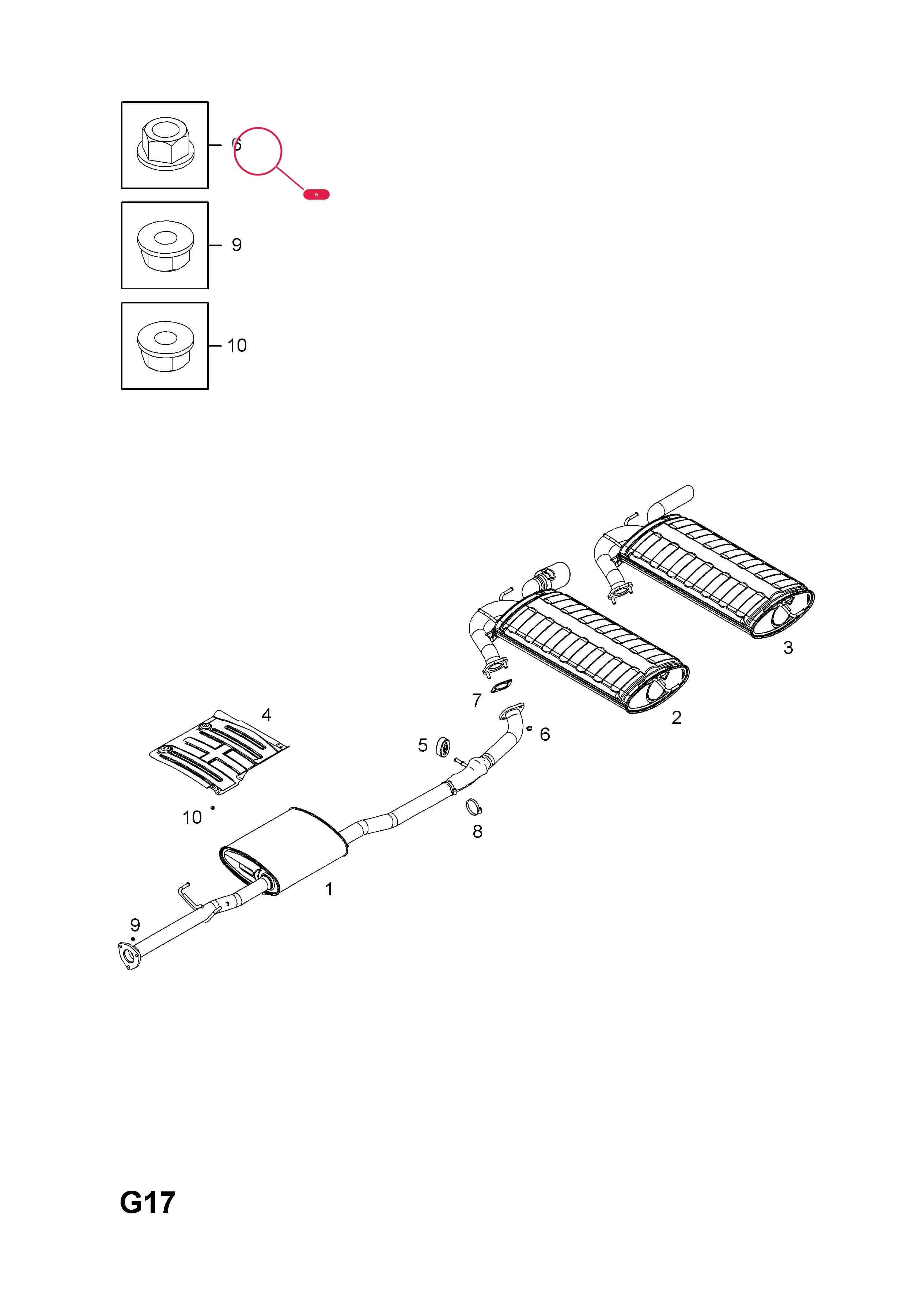 NUT,PIPE,EXHAUST,FRONT — Opel  ANTARA ( 2007 - ) — G FUEL AND EXHAUST › 1 Z24XE[LD9] PETROL ENGINE