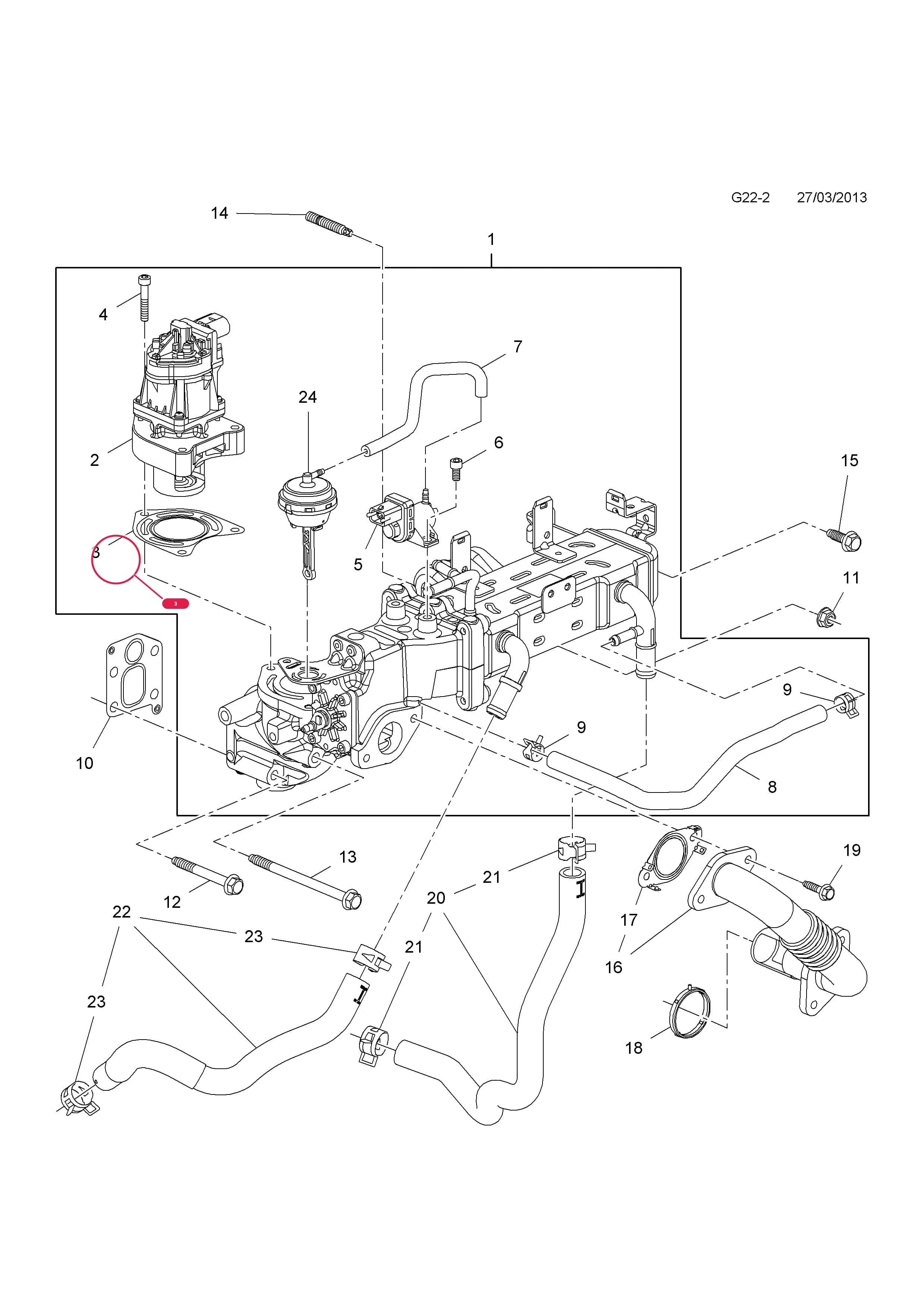 -GASKET,EGR VALVE — Opel  ANTARA ( 2007 - ) — G FUEL AND EXHAUST › 6 A22DM[LNQ] DIESEL ENGINE