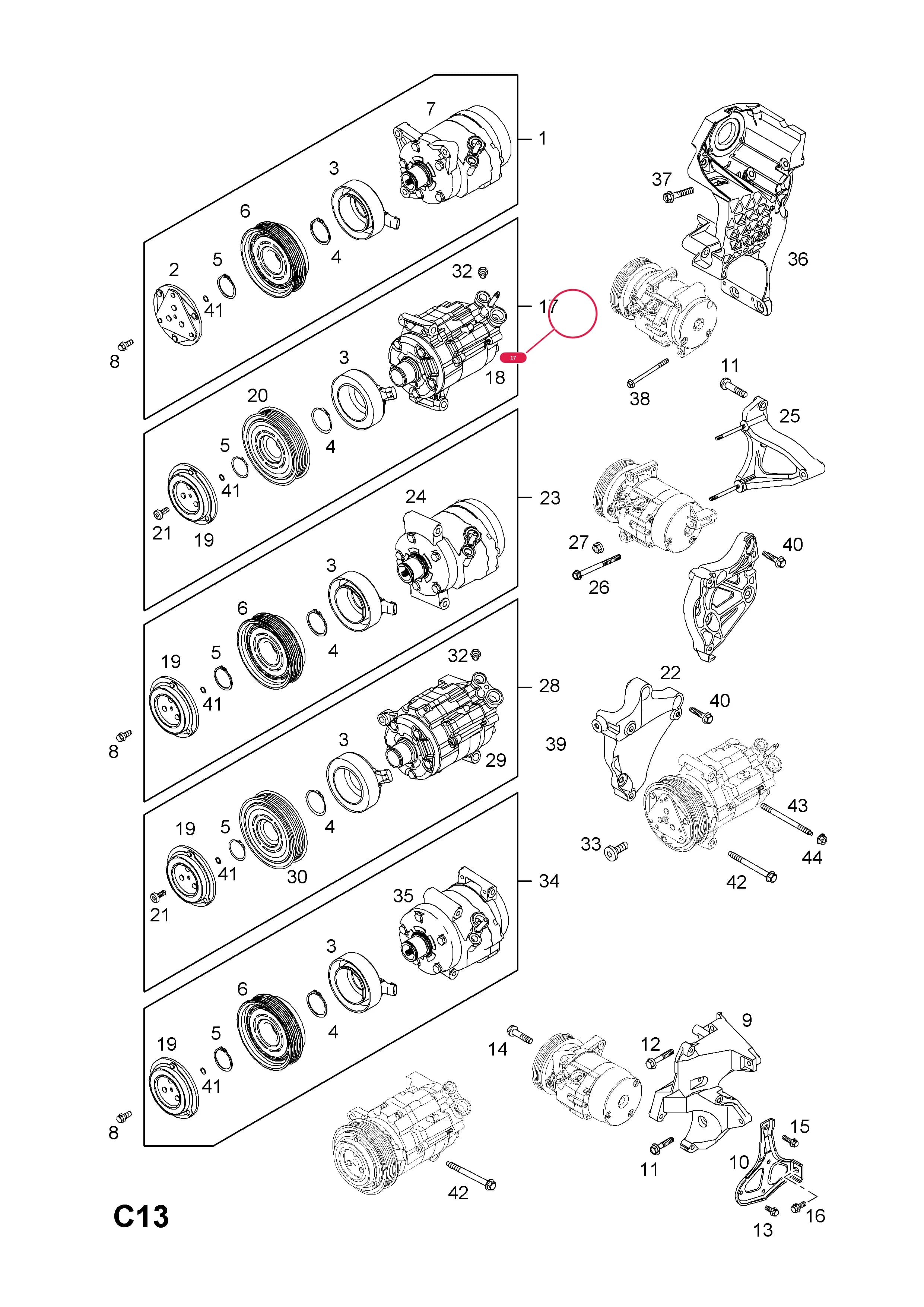 COMPRESSOR,ASSY.,AIR CONDITIONING (NLS.- USE 95459392  48 18 865) — Opel  ANTARA ( 2007 - ) — C BODY INTERIOR FITTINGS › 6 HEATER, AIR CONDITIONING AND VENTILATION