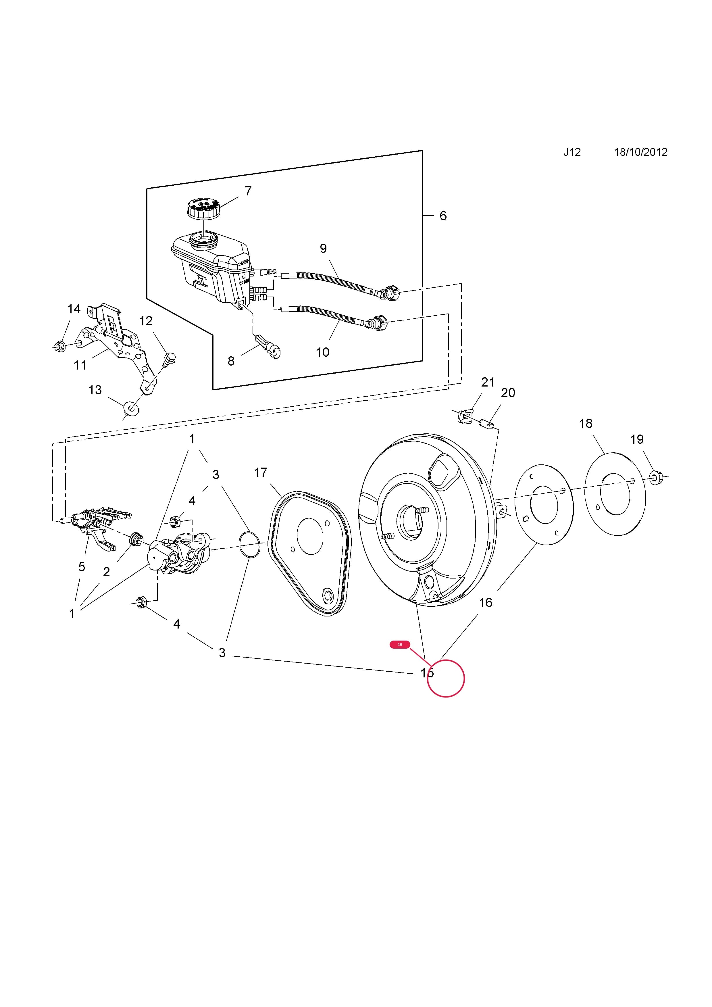 SERVO,ASSY.,VACUUM (FOR REAR DRUM BRAKES,POC JQ3/JQ4) — Opel  ADAM ( 2013 - ) — J BRAKES › 36.MAIN CYLINDER, RESERVOIR AND SERVO