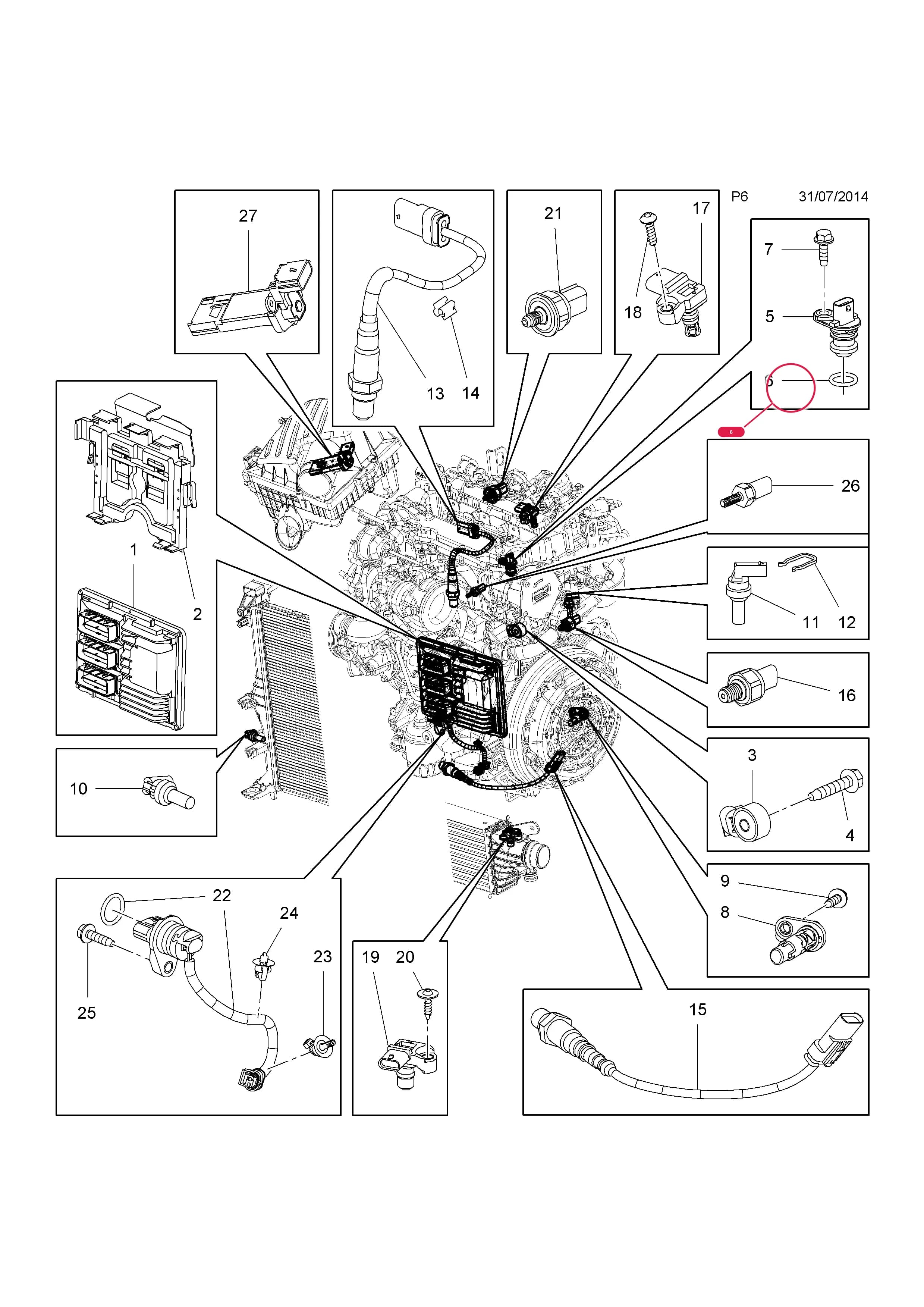 -'O'RING — Opel  ADAM ( 2013 - ) — P ELECTRICAL › 1 ENGINE AND COOLING