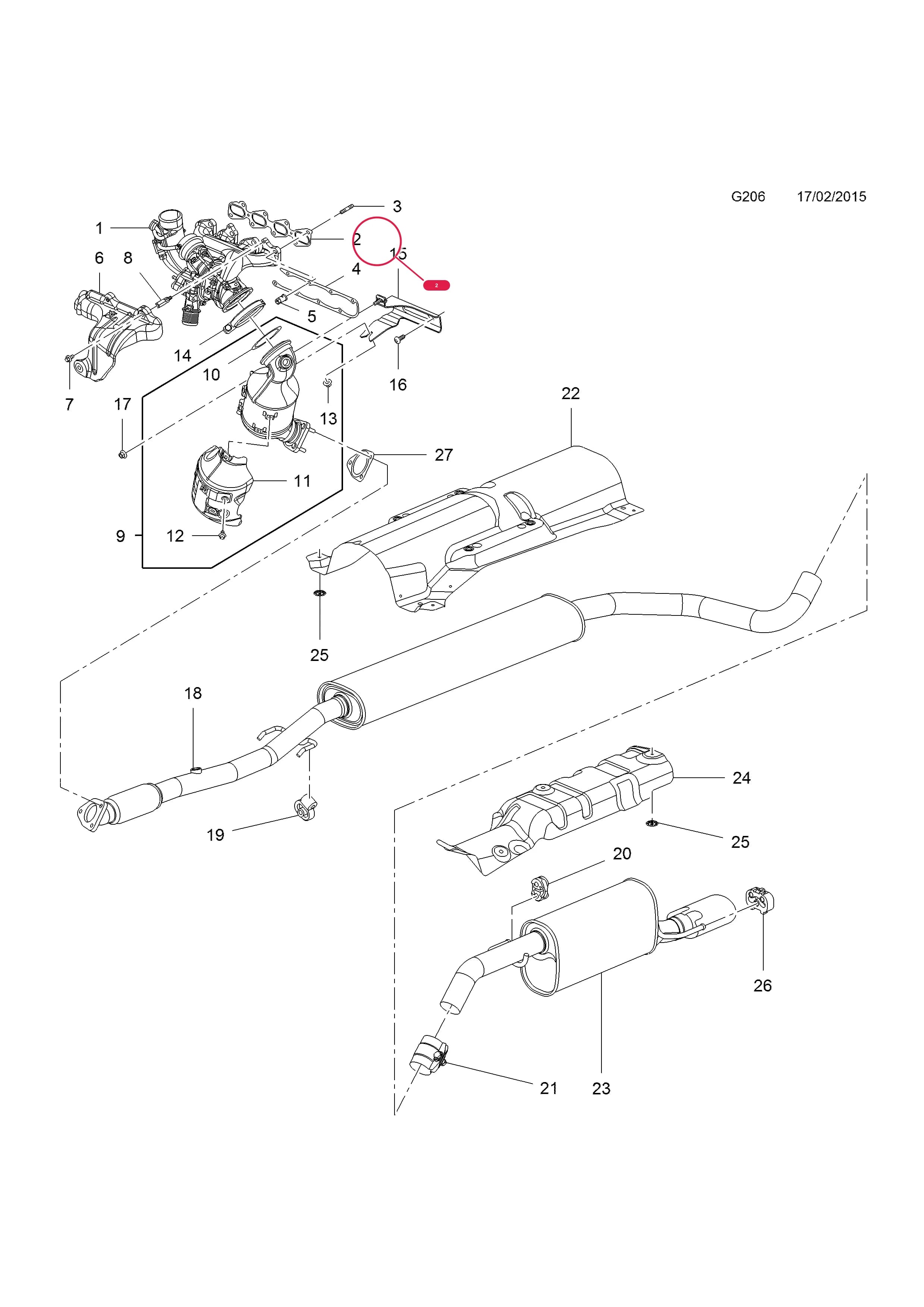 GASKET — Opel  ADAM ( 2013 - ) — G FUEL AND EXHAUST › 3 B14NEH[LUJ] PETROL ENGINE