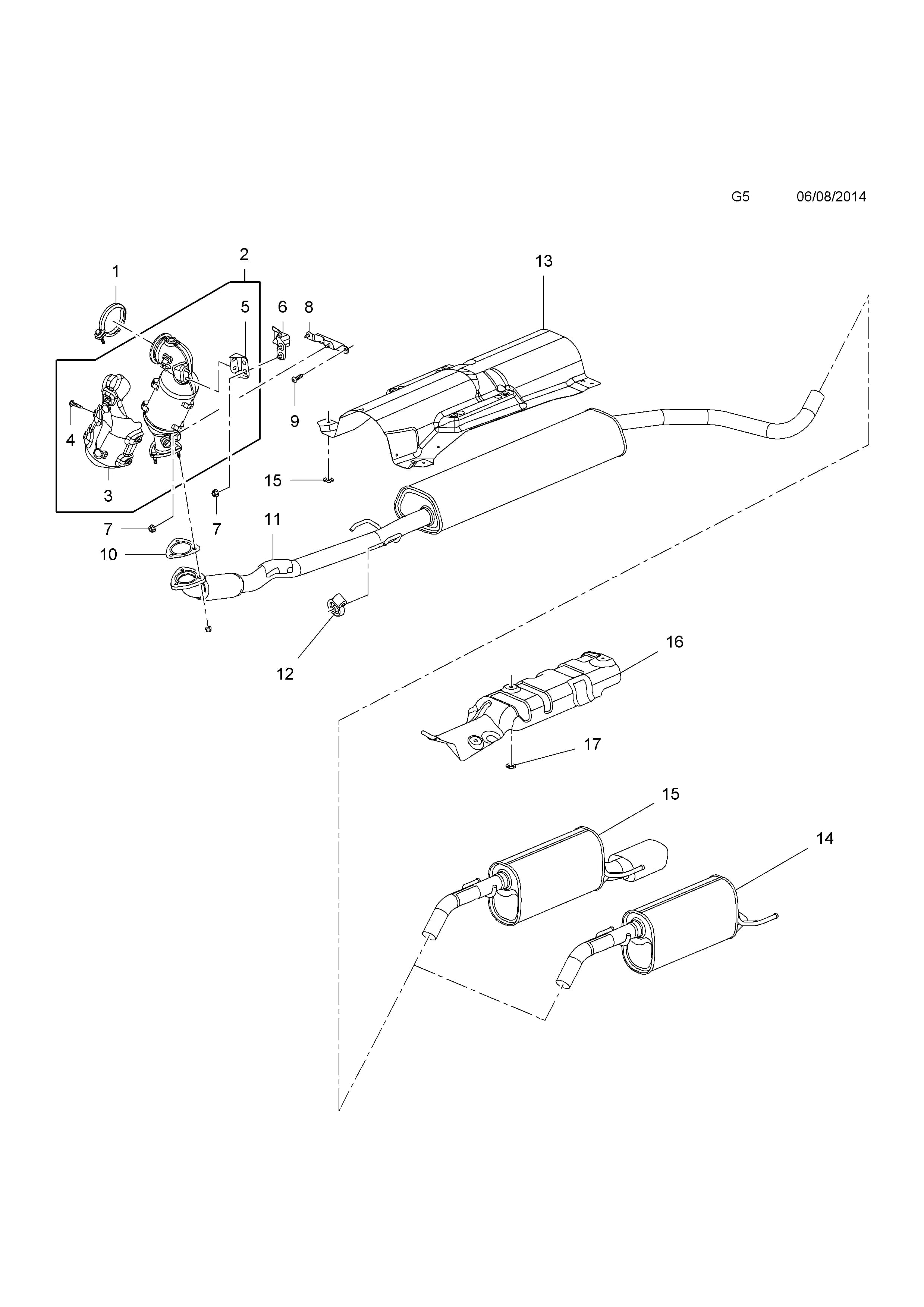 SILENCER,ASSY.,REAR,AND TAIL PIPE — Opel  ADAM ( 2013 - ) — G FUEL AND EXHAUST › 1 B10XFL[LE1],B10XFT[LE1] PETROL ENGINES