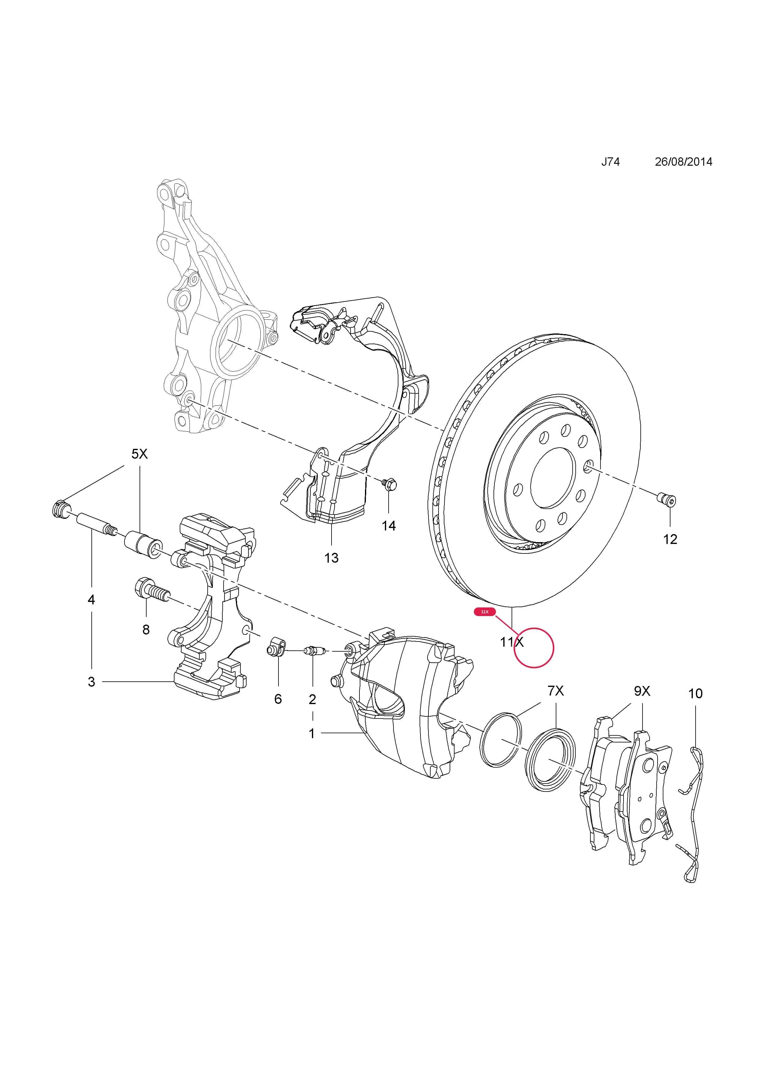 SET,DISC,25 X 308 MM,FRONT BRAKE,VENTILATED — Opel  ADAM ( 2013 - ) — J BRAKES › 26.FRONT BRAKE DISC AND CALIPER