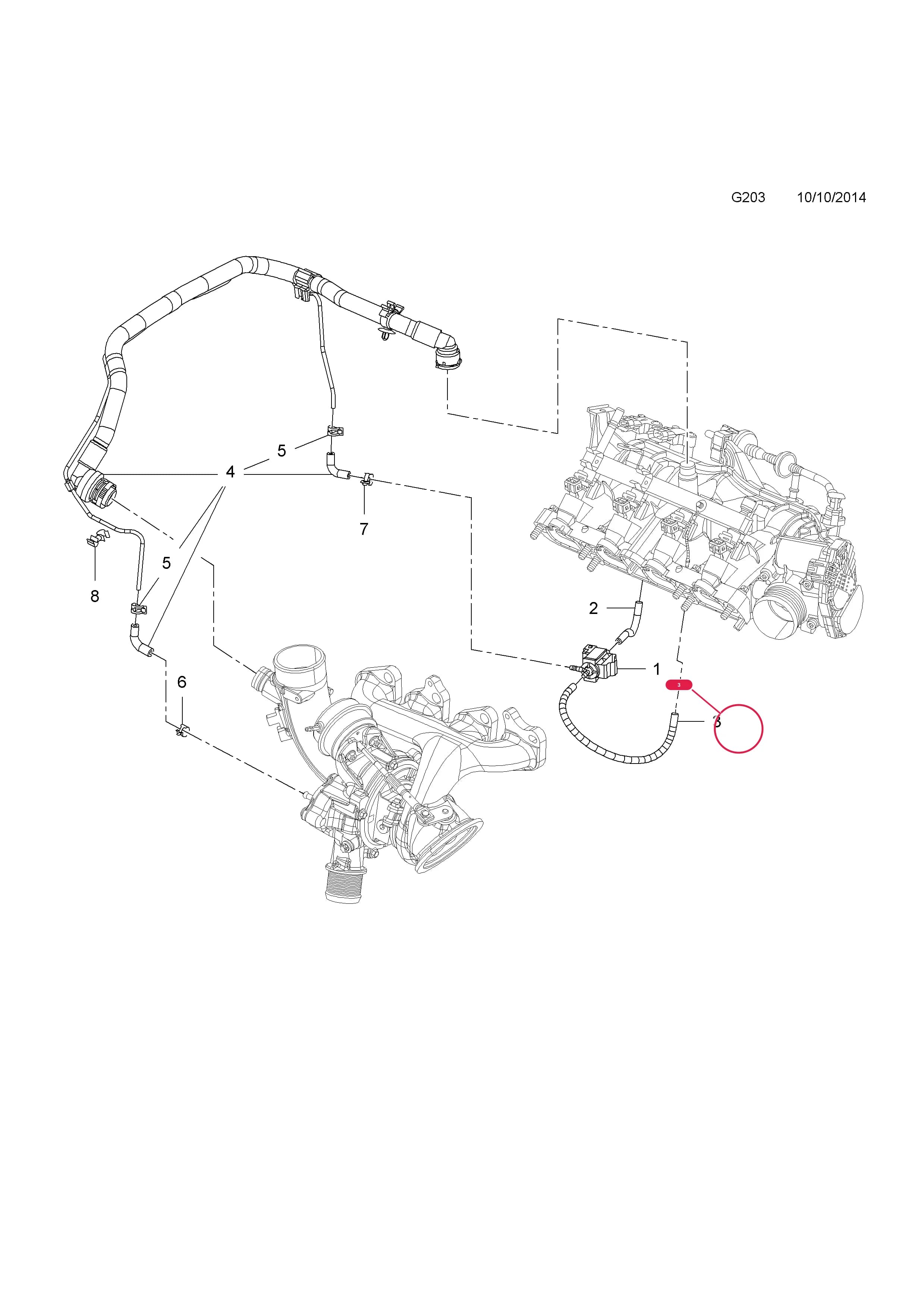 HOSE,VACUUM — Opel  ADAM ( 2013 - ) — G FUEL AND EXHAUST › 3 B14NEH[LUJ] PETROL ENGINE